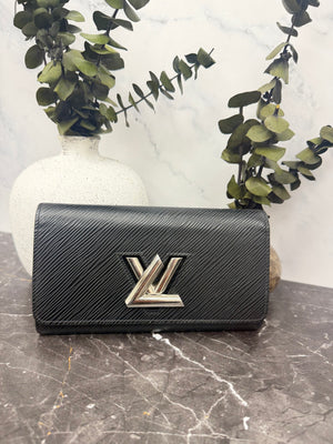 Louis Vuitton Black Epi Leather Twist Wallet