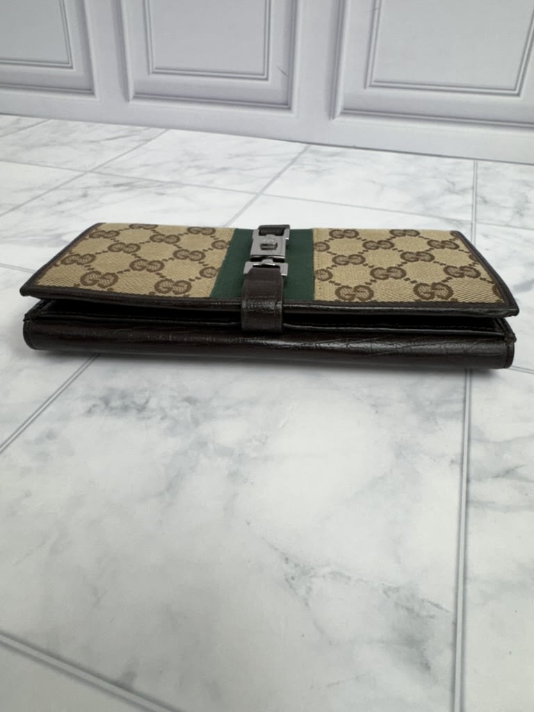 Gucci GG Canvas Sherry Line Jackie Long Wallet