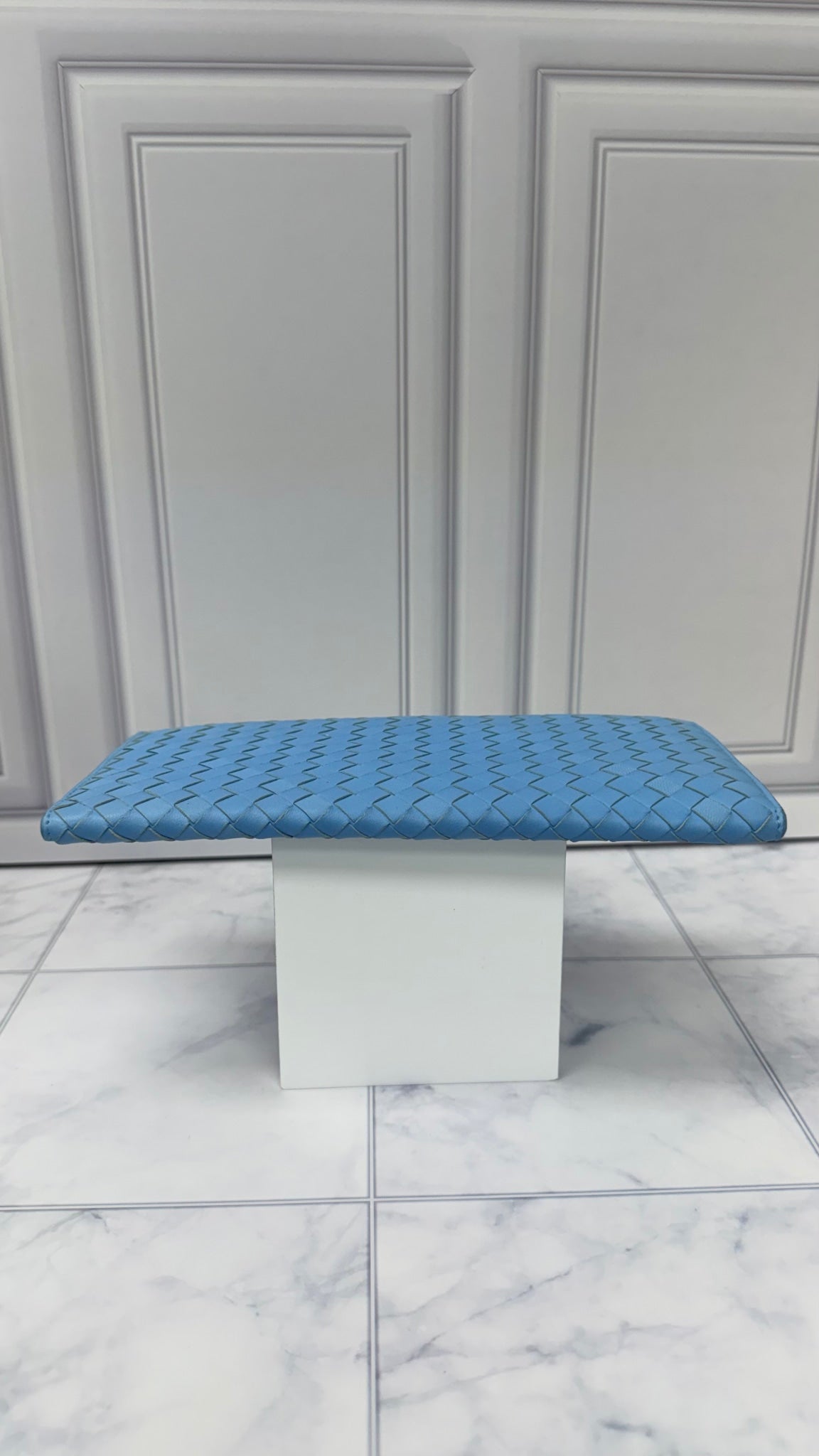 Bottega Veneta Blue Intrecciato Leather Continental Flap Wallet