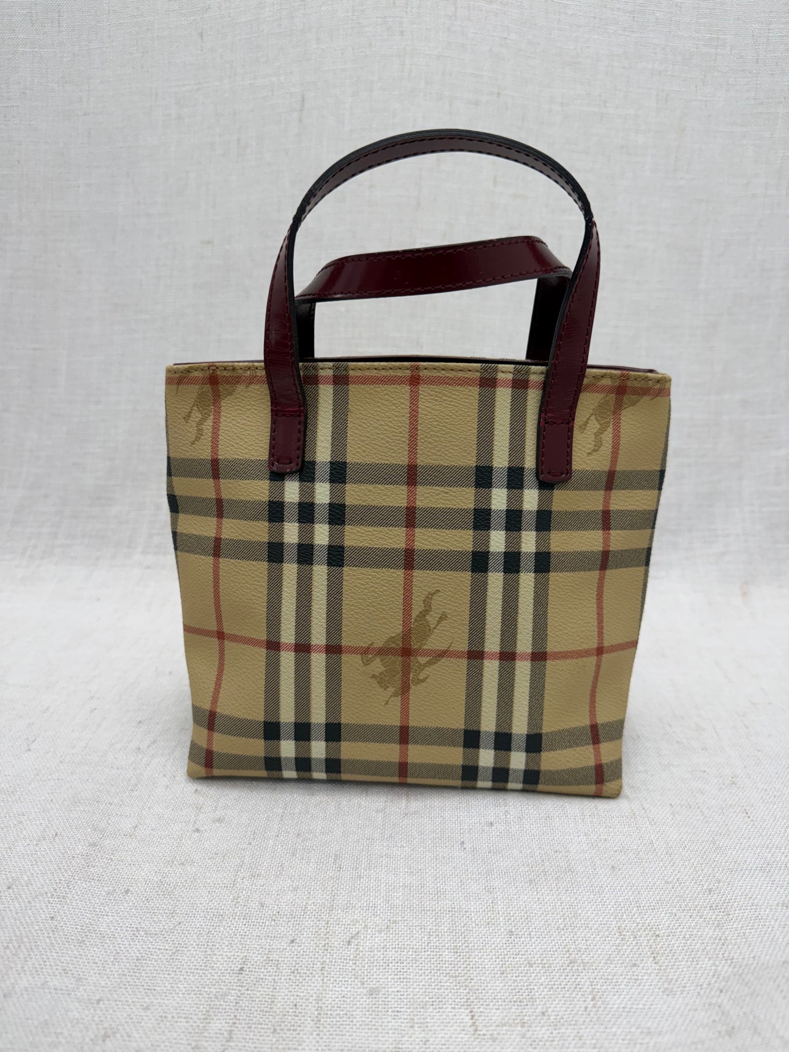 Burberry Vintage Nova Check Leather Mini Tote Bag