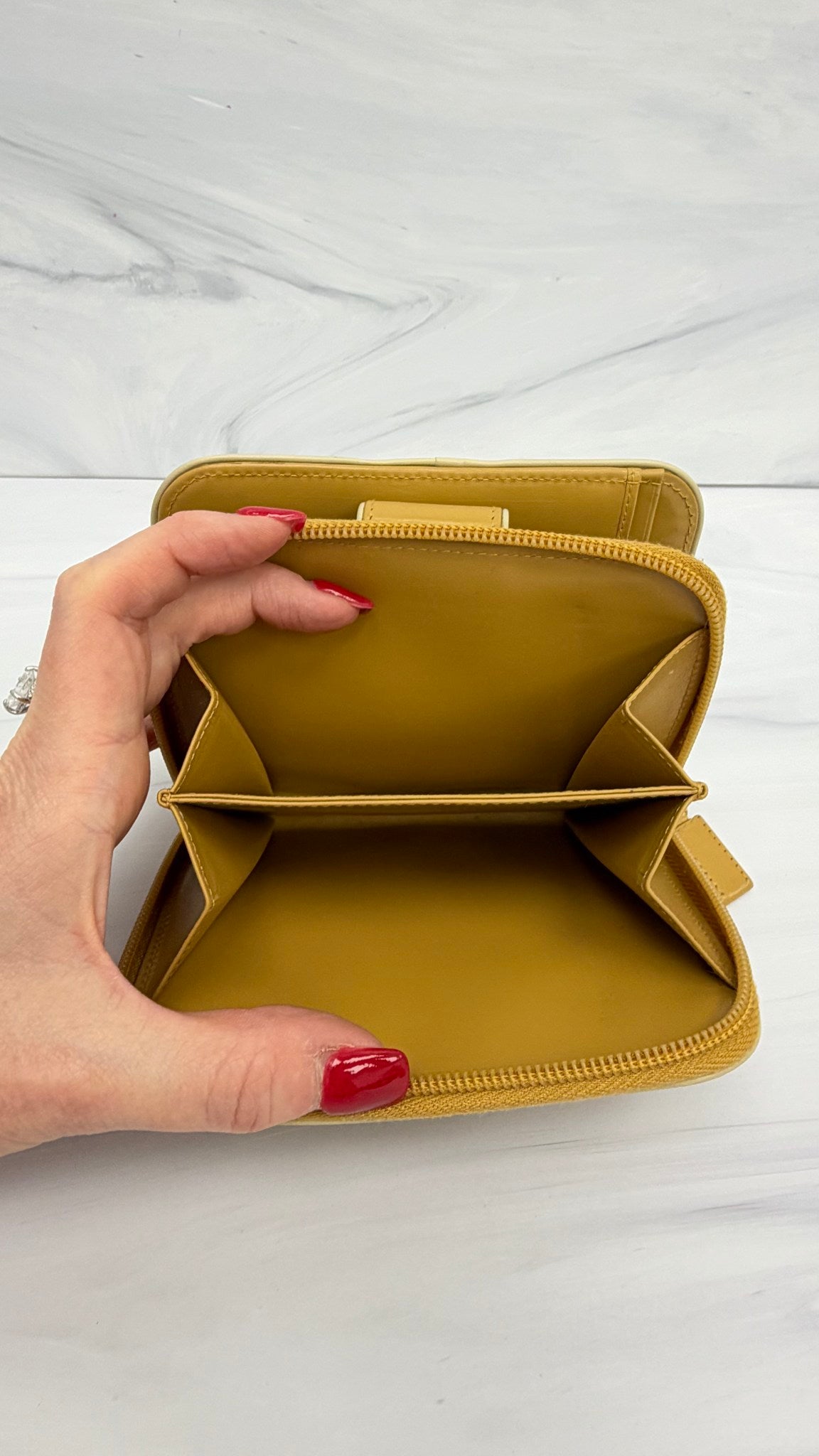 Prada Tan Leather Compact Zippy Wallet
