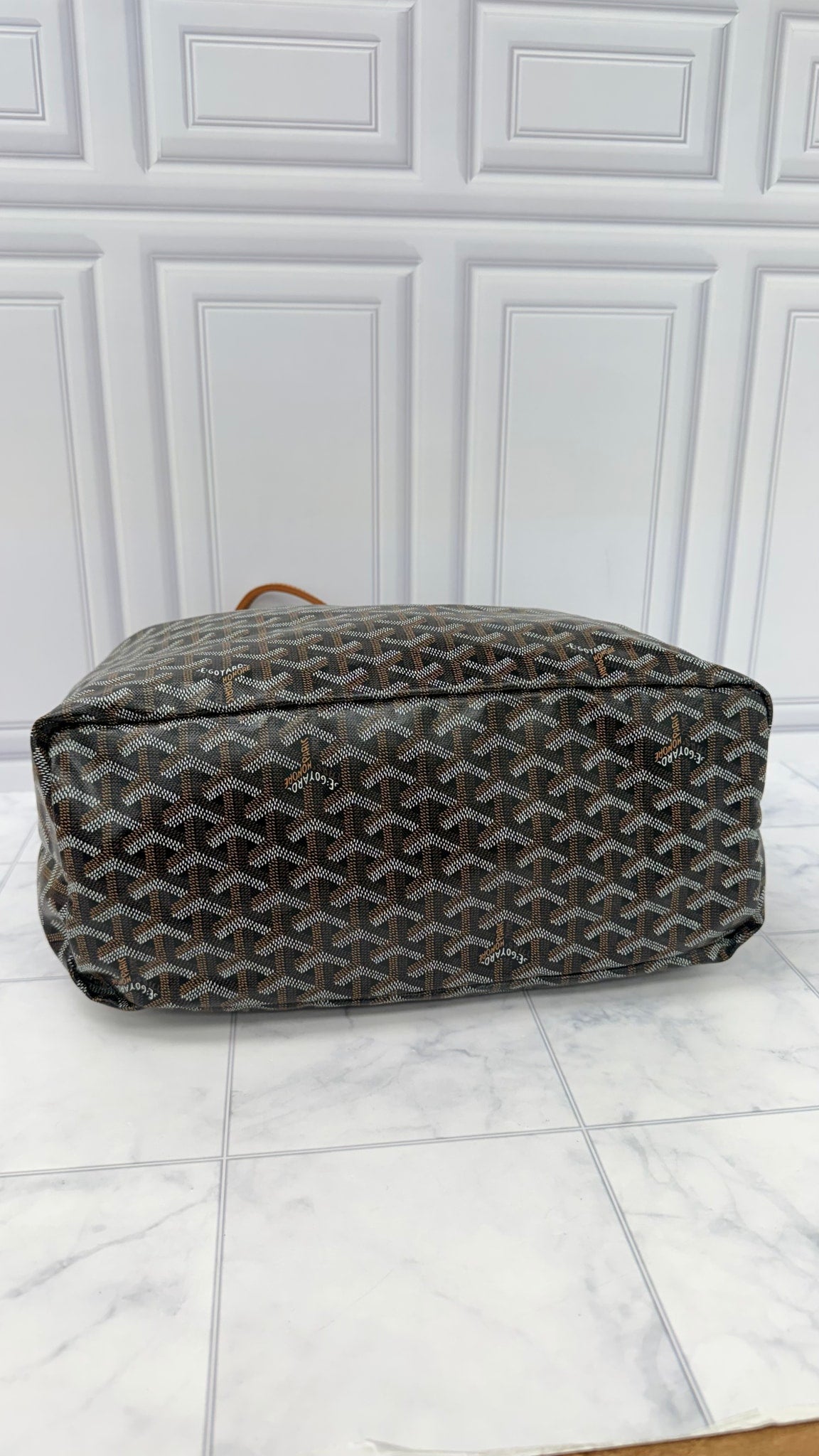Goyard Brown And Black Goyardine Saint Louis PM Tote Bag 