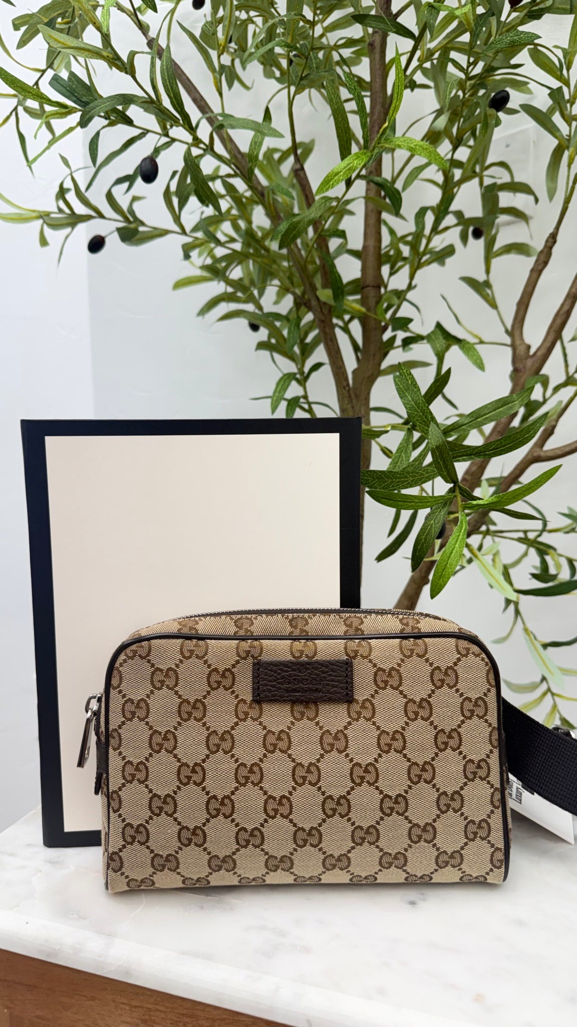LIKE NEW - Gucci Brown GG Canvas Belt Bag 