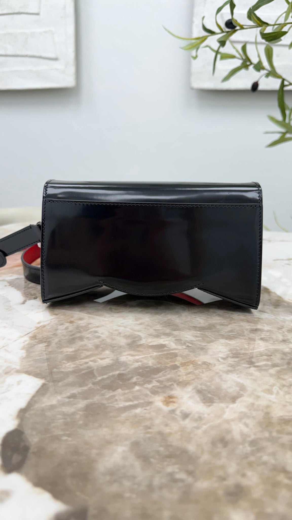 Christian Louboutin Black Patent Leather Loubi54 Crossbody Clutch 