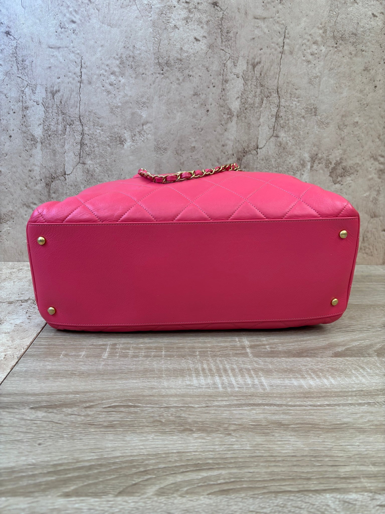 Chanel Hot Pink Calfskin Bowling Bag