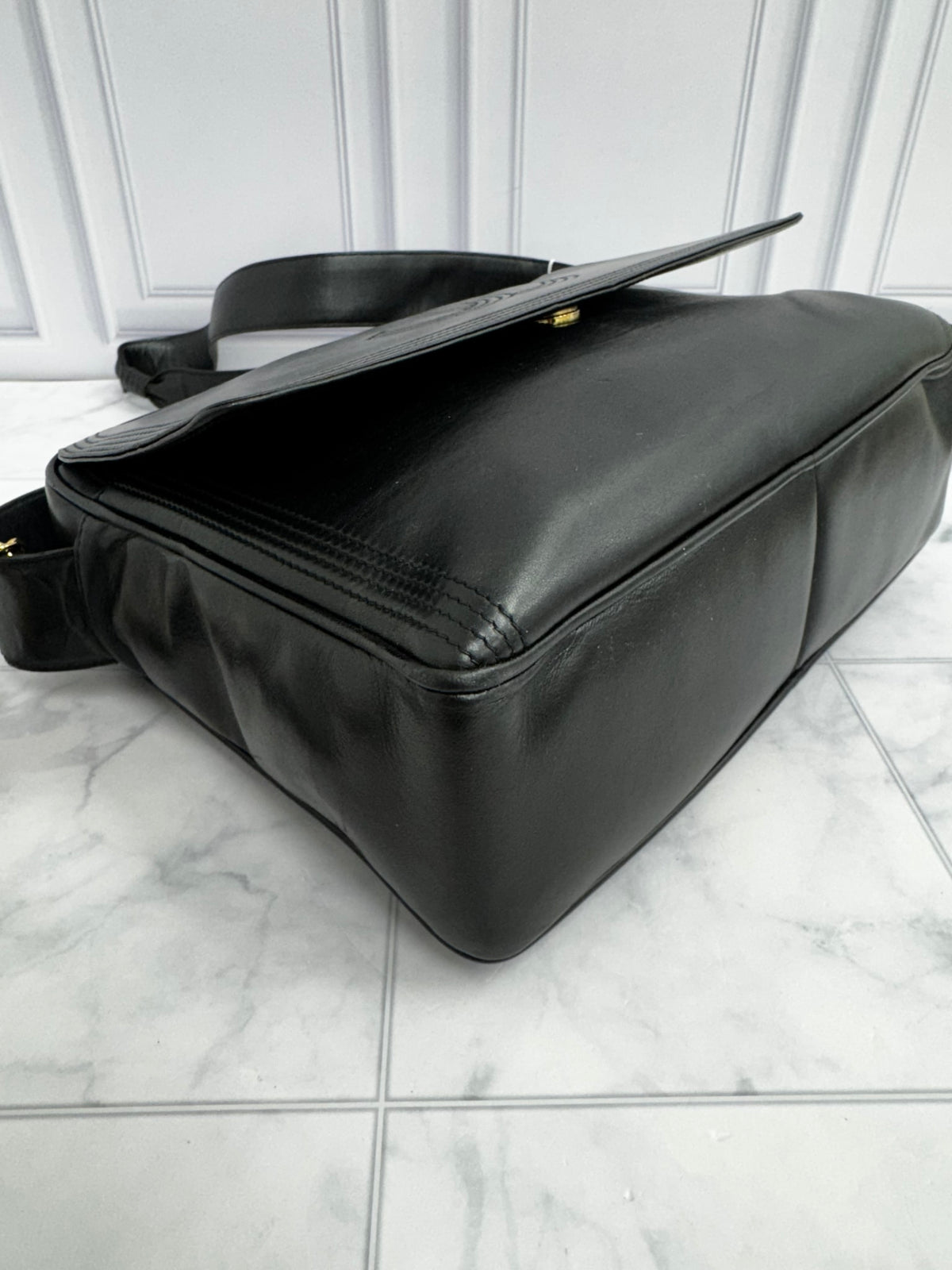 Chanel Black Calfskin Leather Vintage Coco Mark Tassel Large Shoulder Bag