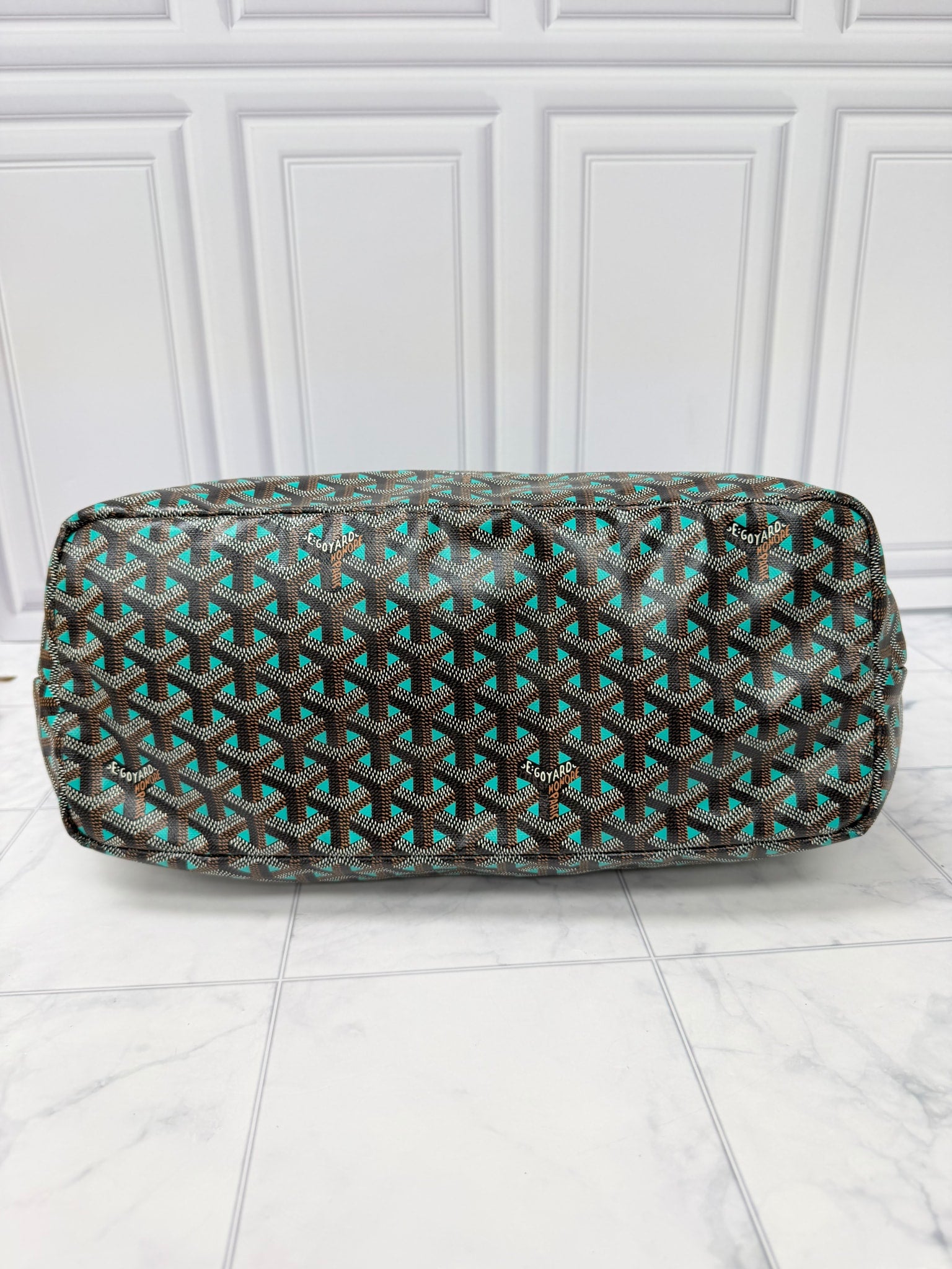 Goyard Teal And Black Goyardine Canvas Saint Louis Tote Bag 