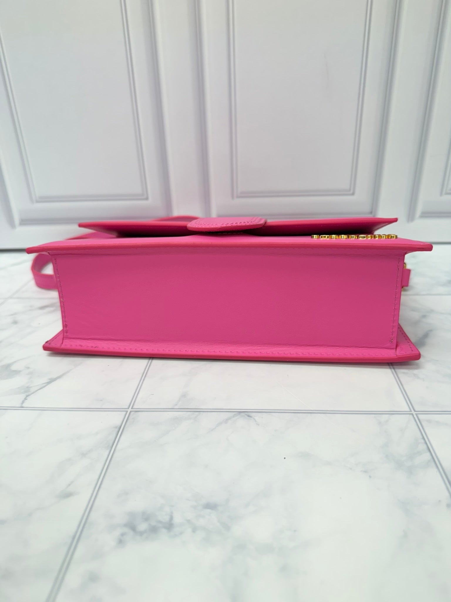 LIKE NEW - Jacquemus Hot Pink Leather Le Grand Bambino Handbag 2Way Handbag 