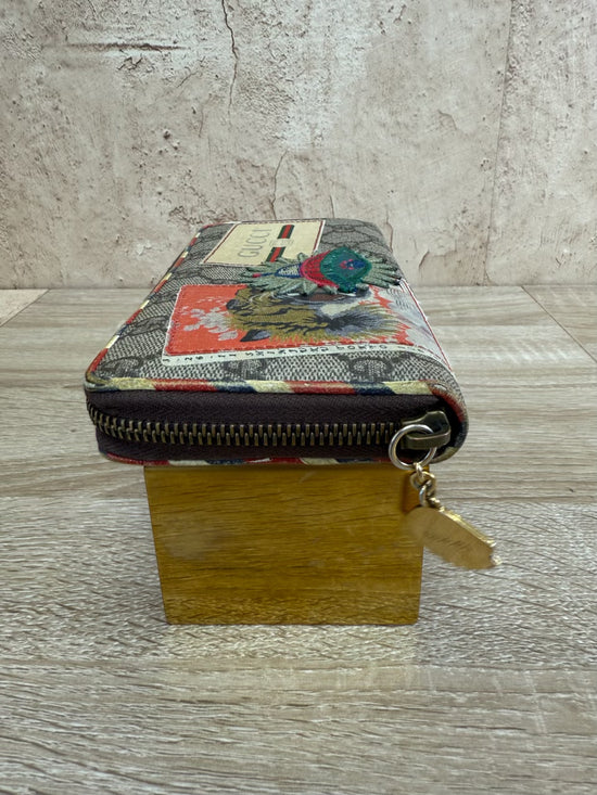 Gucci GG Supreme Courrier Embroidered UFO Zippy Long Wallet 