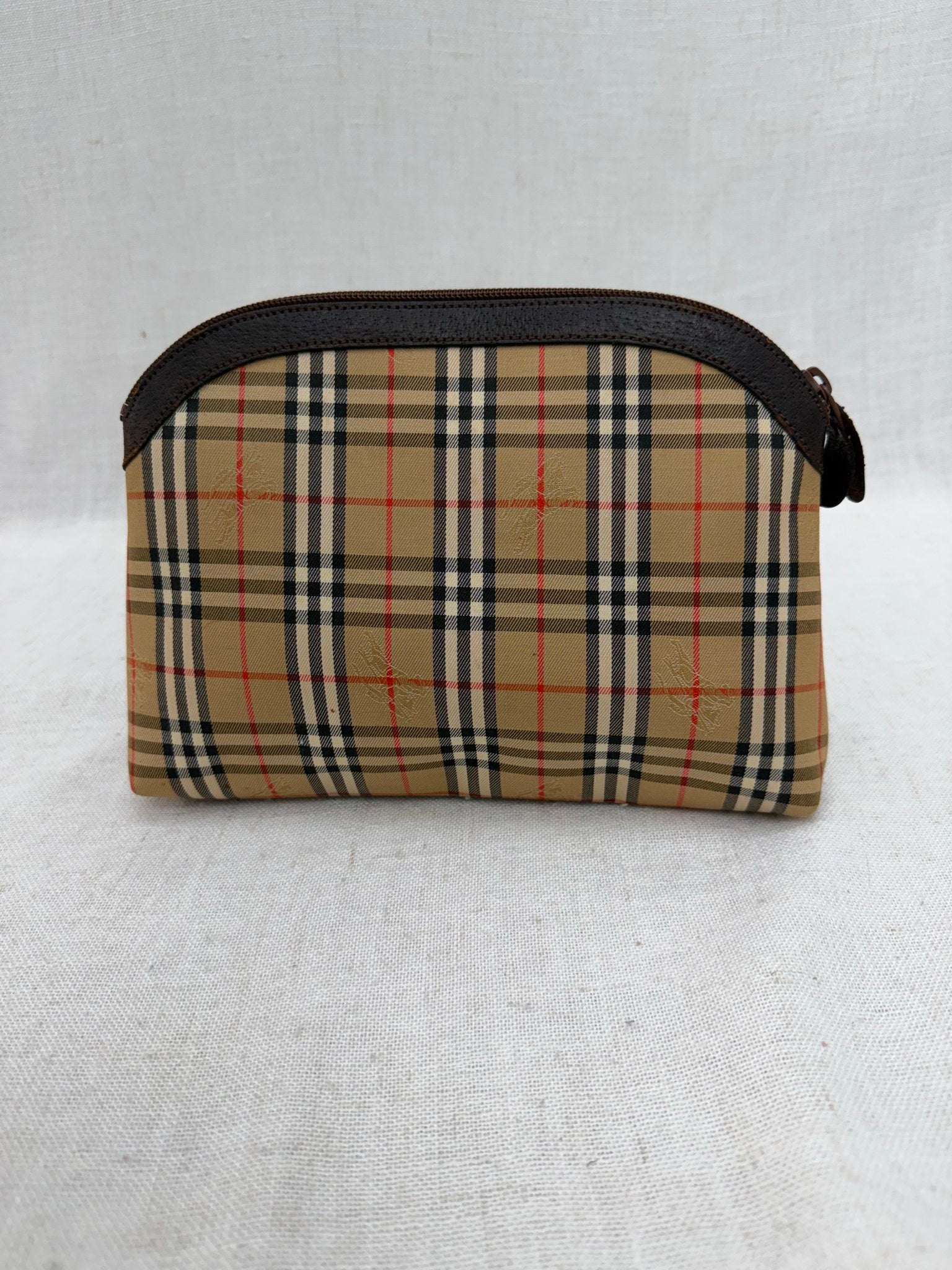 Burberry Vintage Tan Nova Check Cosmetic Bag