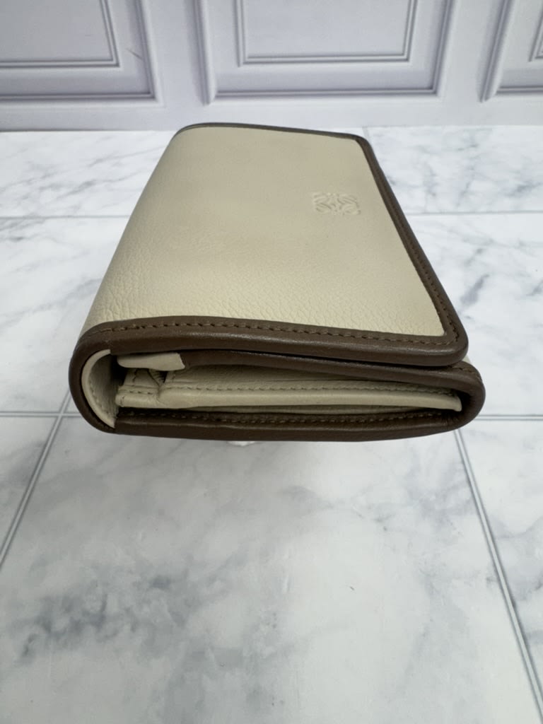 Loewe Beige Leather Compact Wallet