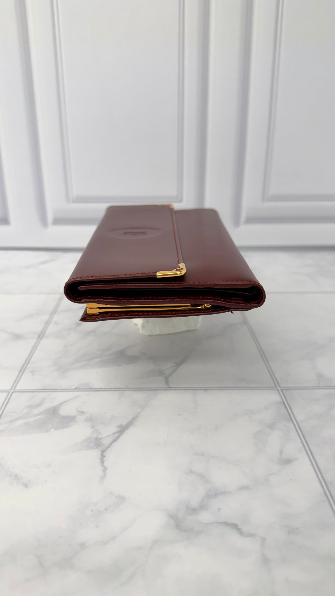 Cartier Burgundy Leather Long Wallet