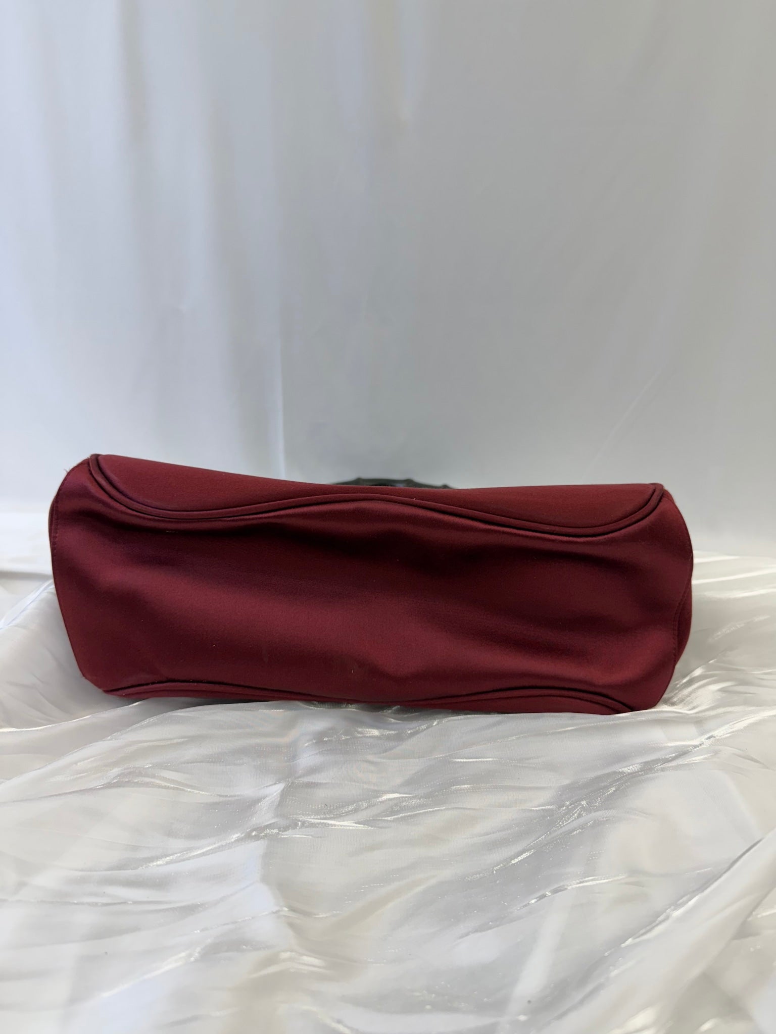 Gucci Burgundy Satin Lady Lock Bamboo Bag 