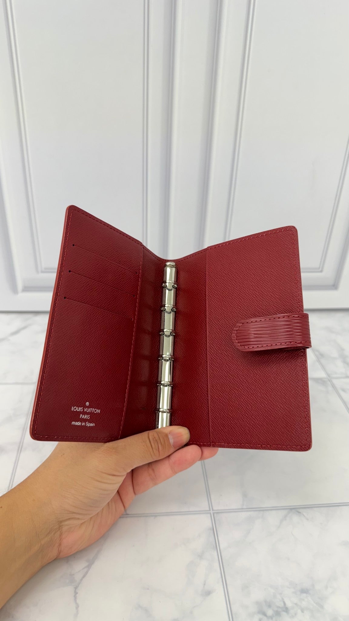 Louis Vuitton Red Epi Leather Passport Agenda Cover PM