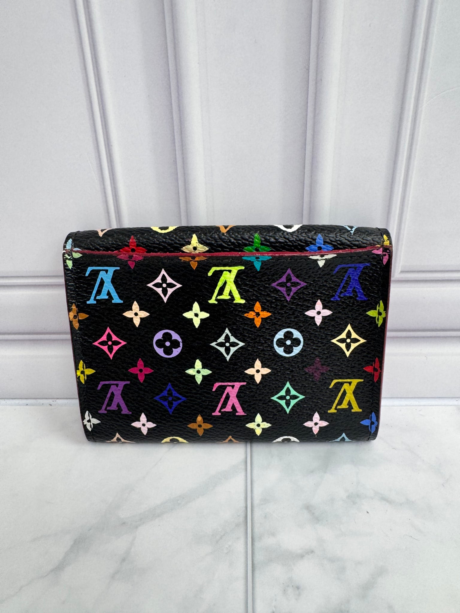 Louis Vuitton Black Multicolor Monogram Envelope Business Card Holder