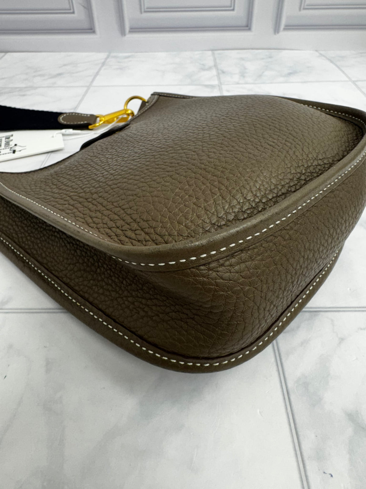 Hermes Etoupe Taurillon Clemence Leather Evelyne 16 Amazone Bag TPM