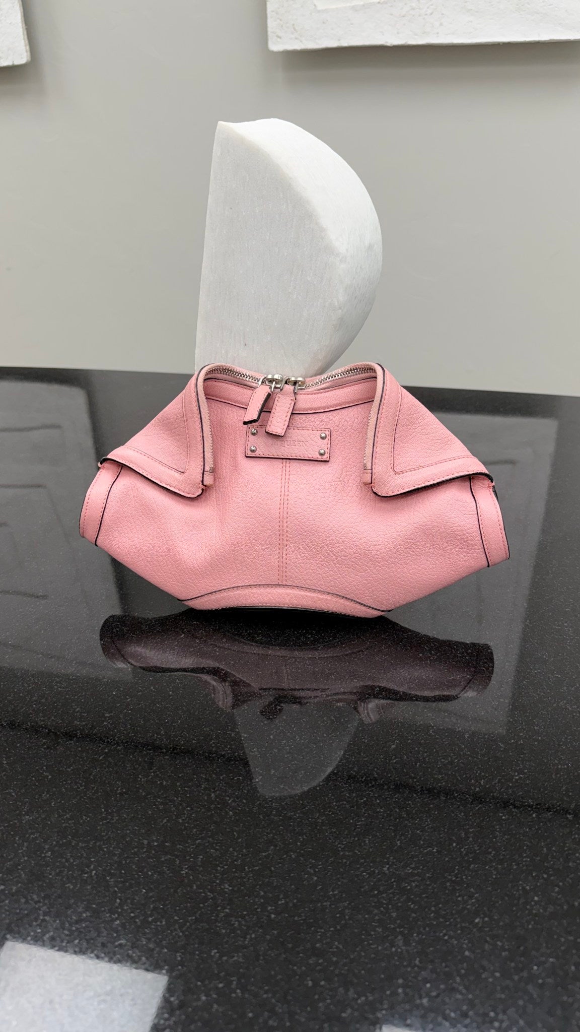 Alexander McQueen Pink Leather De Manta Clutch