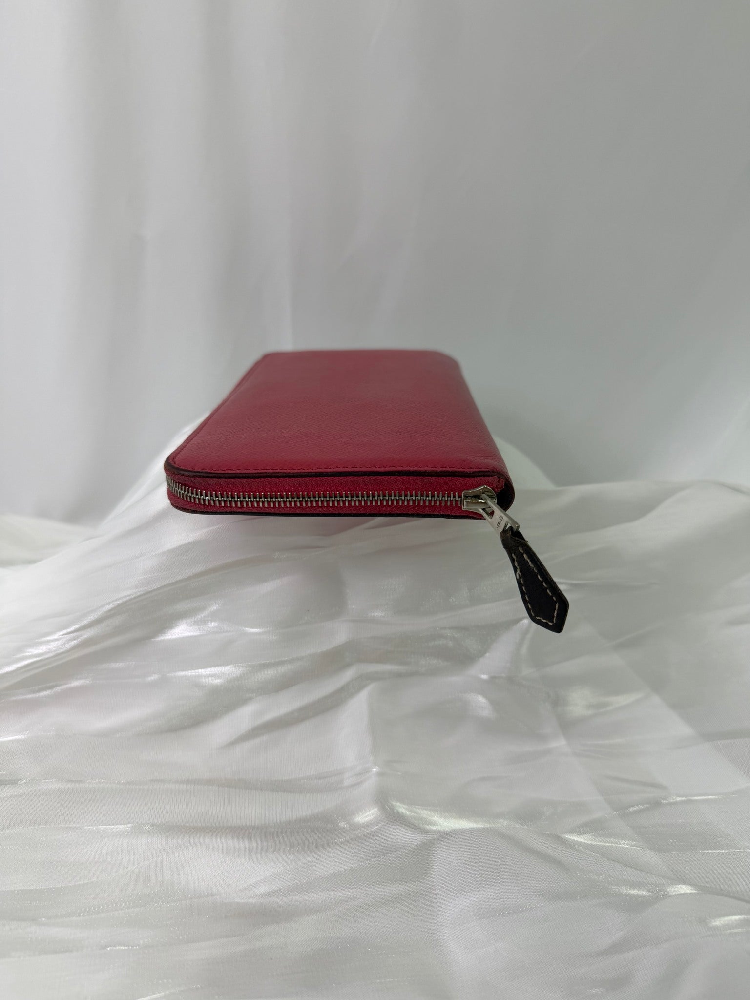 Hermes Pink Leather Silk’in Long Zippy Wallet