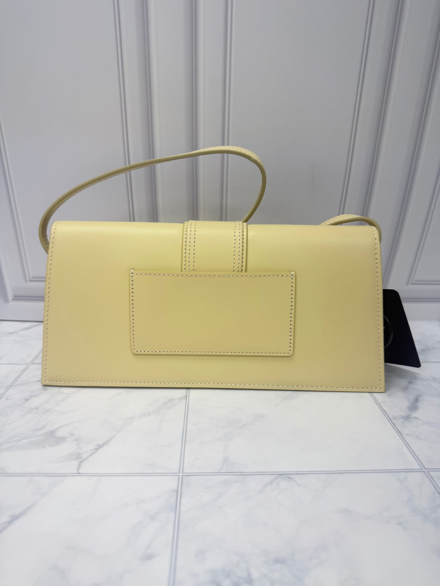 BRAND NEW - Jacquemus Creme Leather Le Bambino Long Shoulder Bag