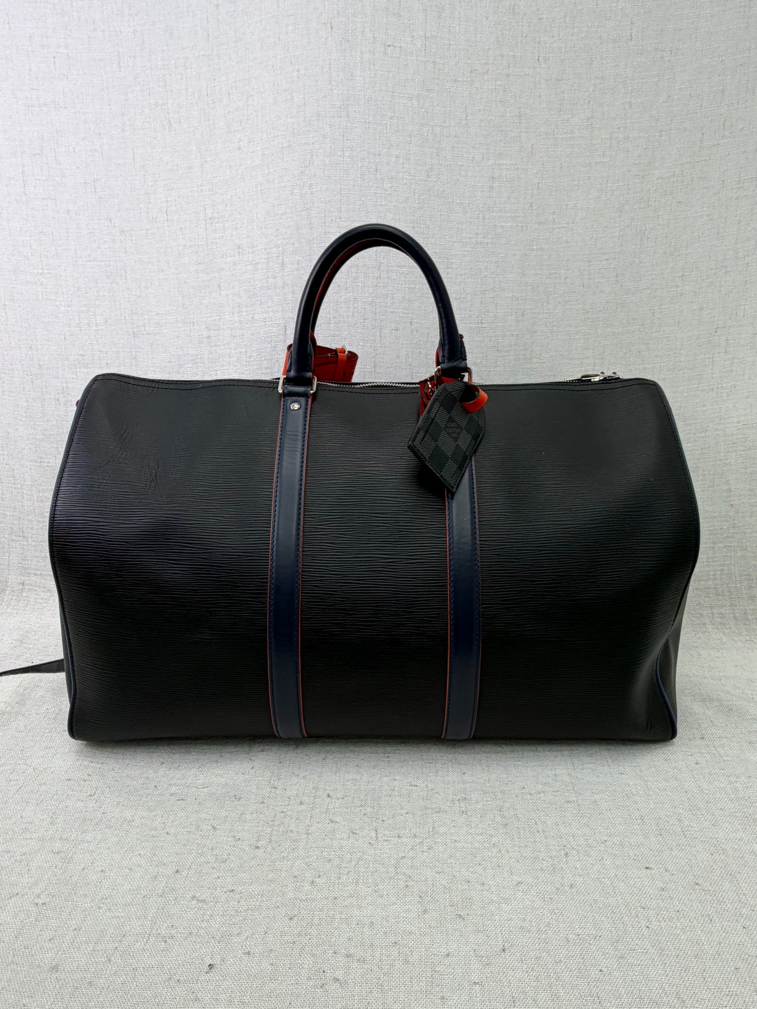 Louis Vuitton Black Epi & Damier Graphite Keepall 50 Bandouliere