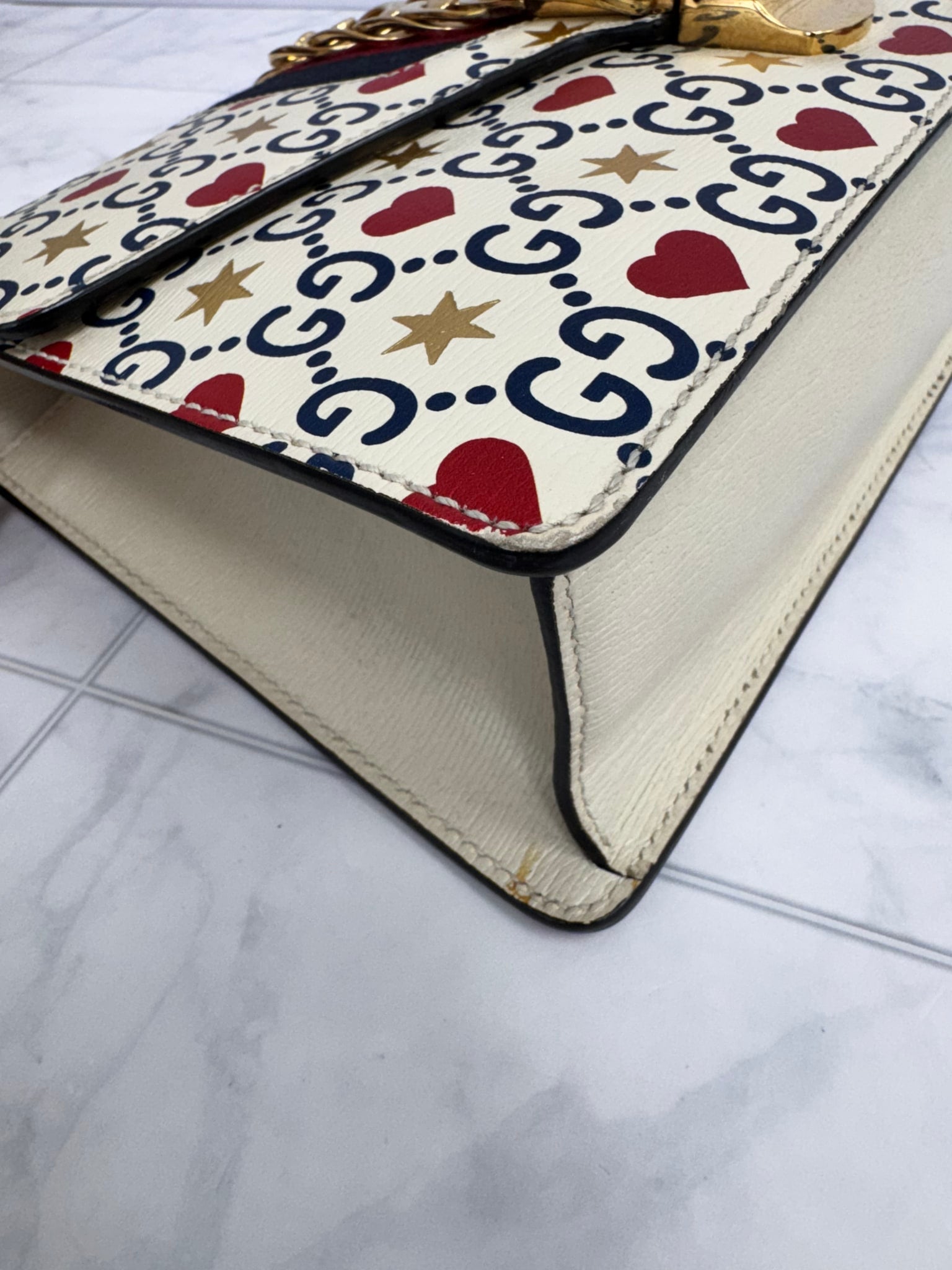 Gucci Beige Leather And Web Limited Edition Valentines Sylvie Crossbody And Compact Wallet Set