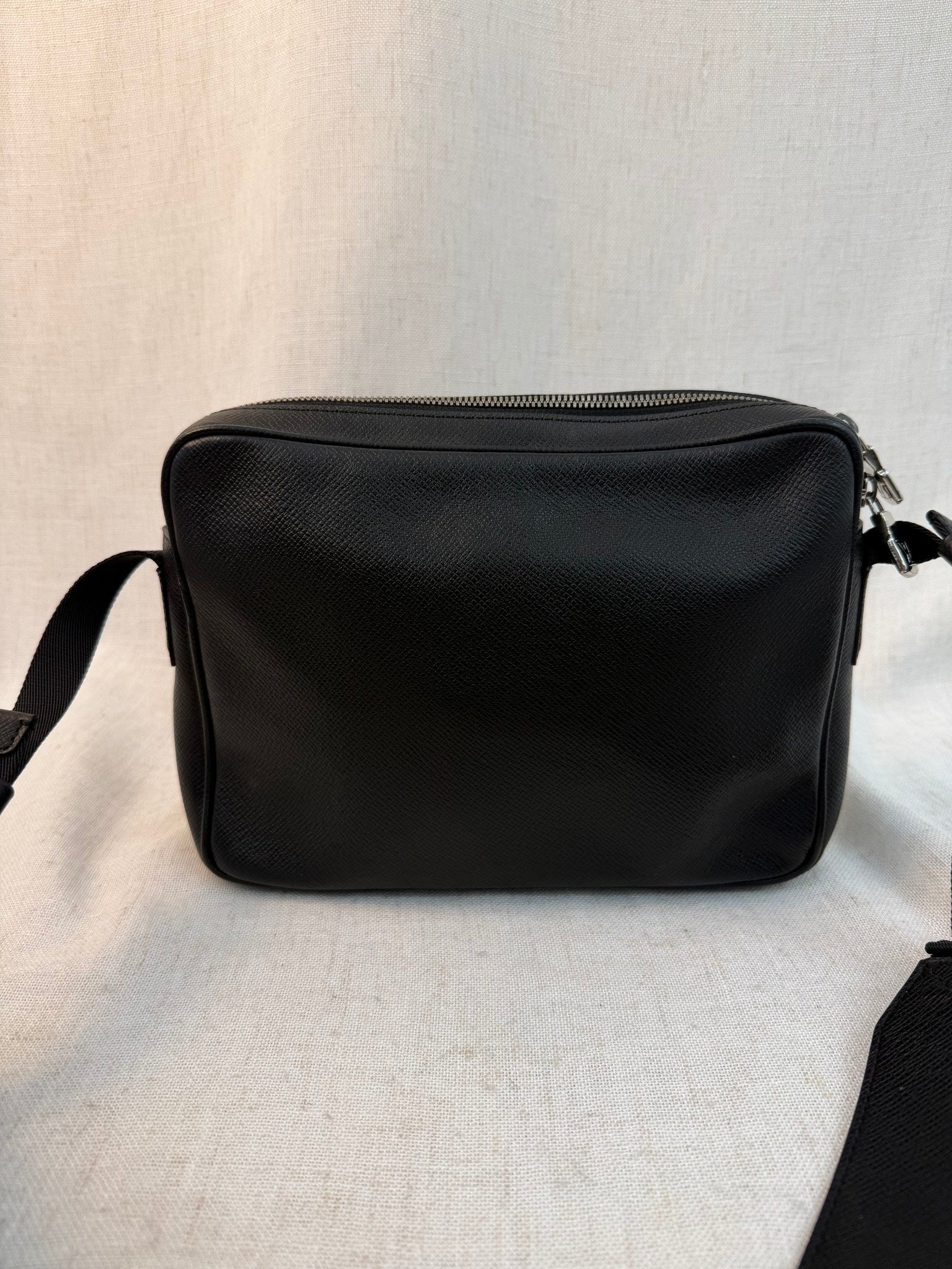 Louis Vuitton Black Leather Outdoor Messenger Bag 