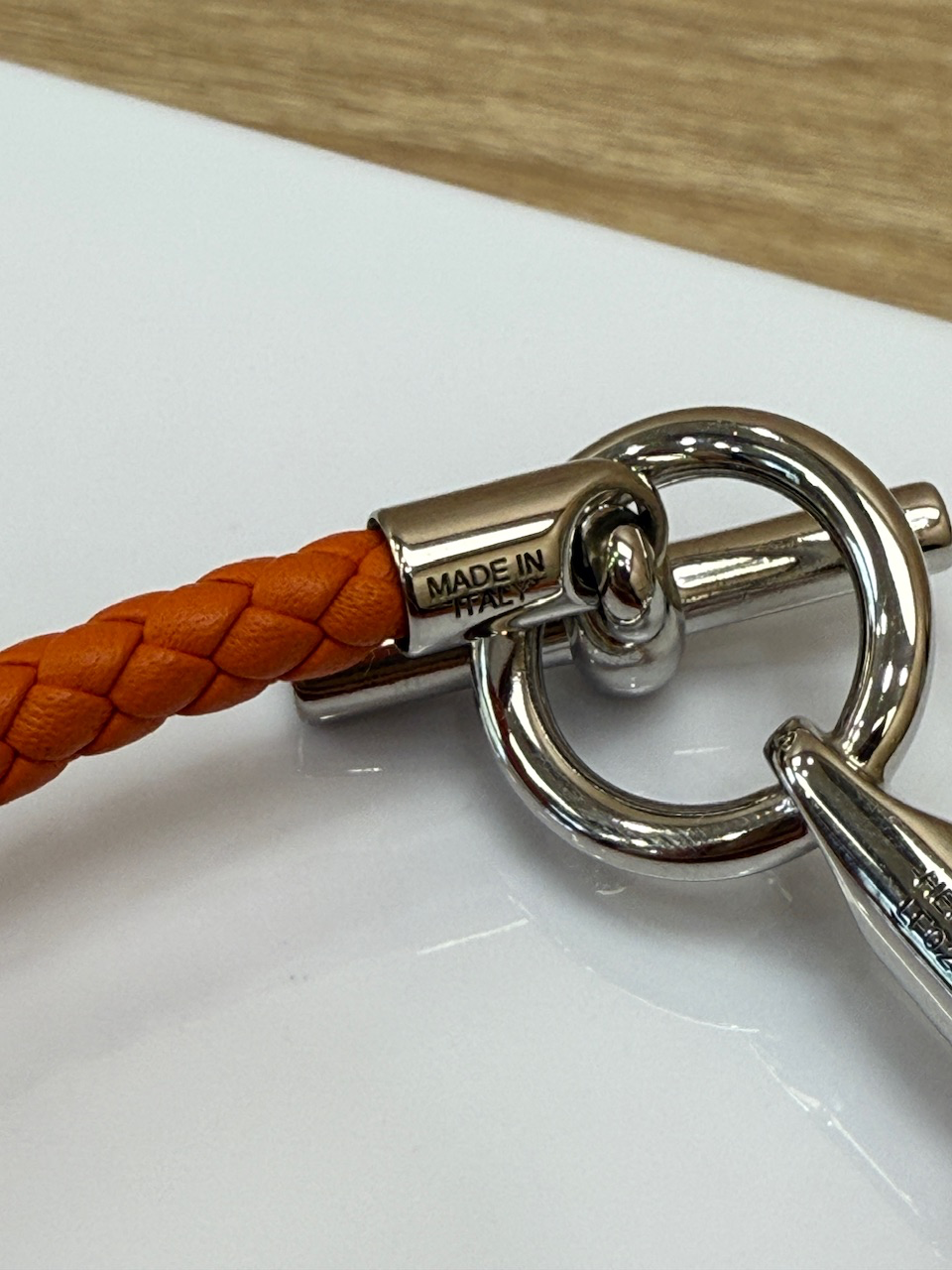 LIKE NEW- Hermes Orange Leather Glenan Bracelet