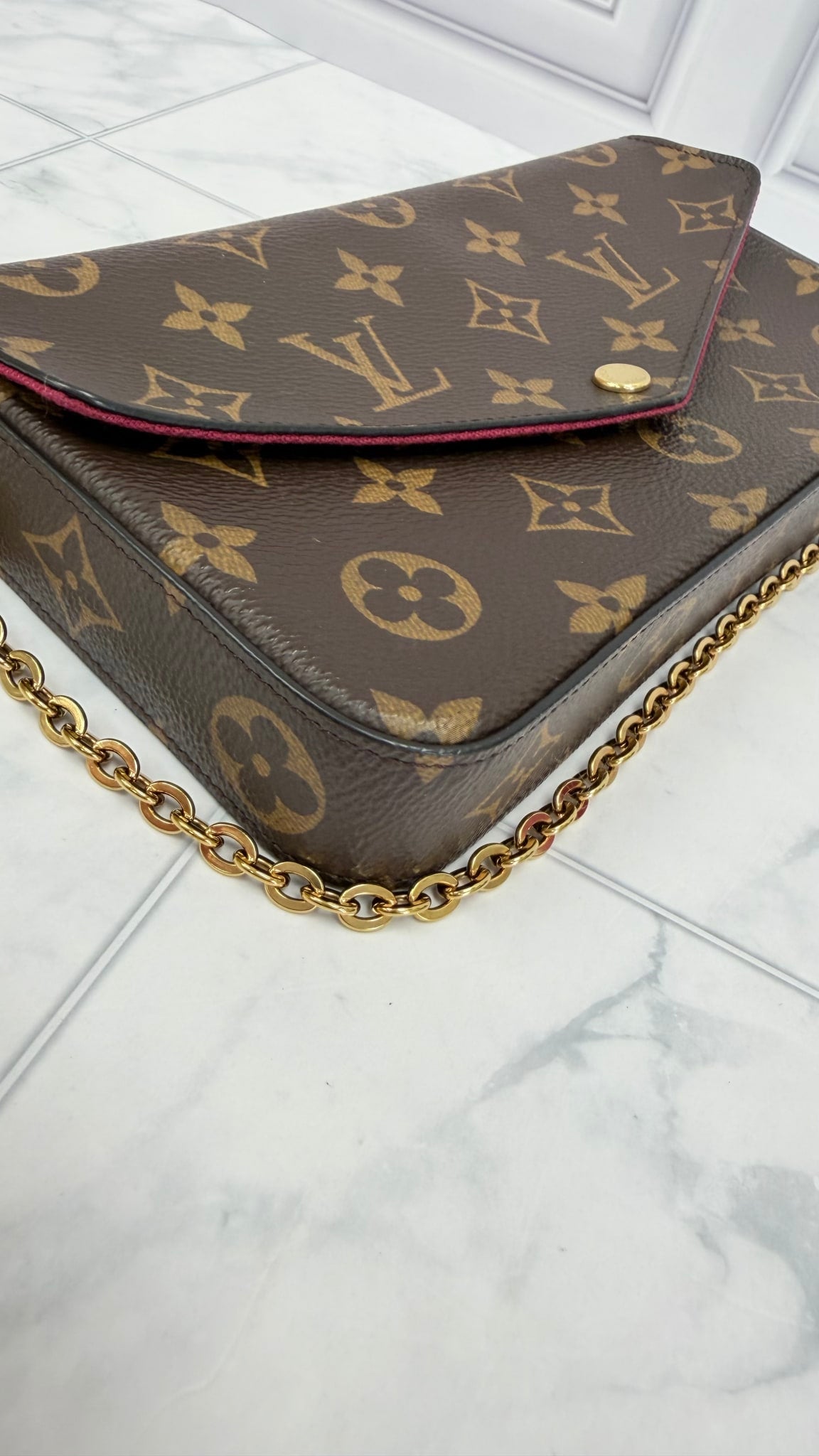 Louis Vuitton Monogram & Fuchsia Felicie Pochette 