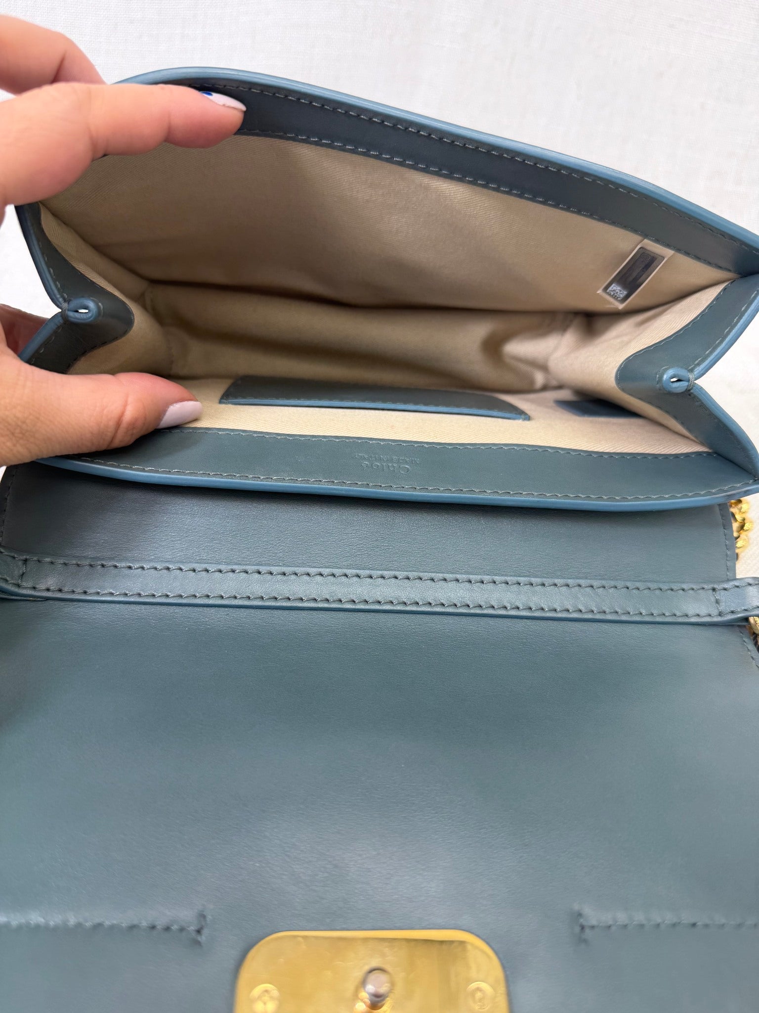 Chloe Blue Leather Shoulder Bag 