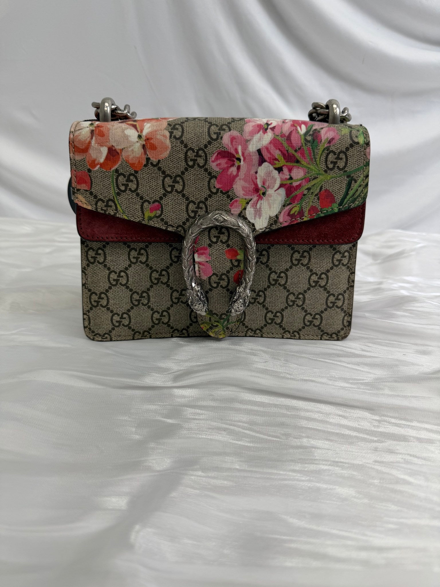 Gucci GG Supreme Pink Blooms Mini Dionysus Bag