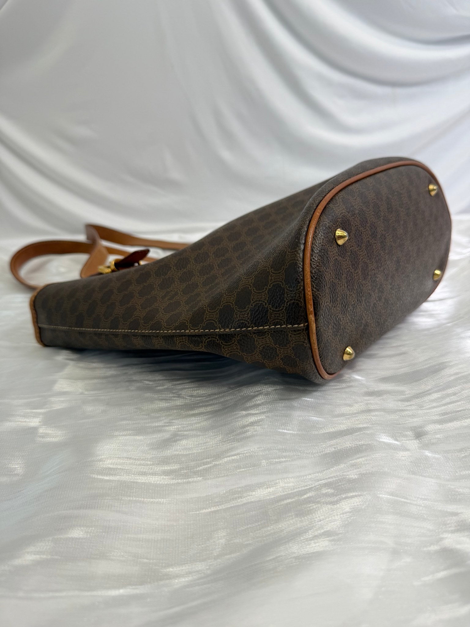 Celine Brown Macadam Bucket Bag