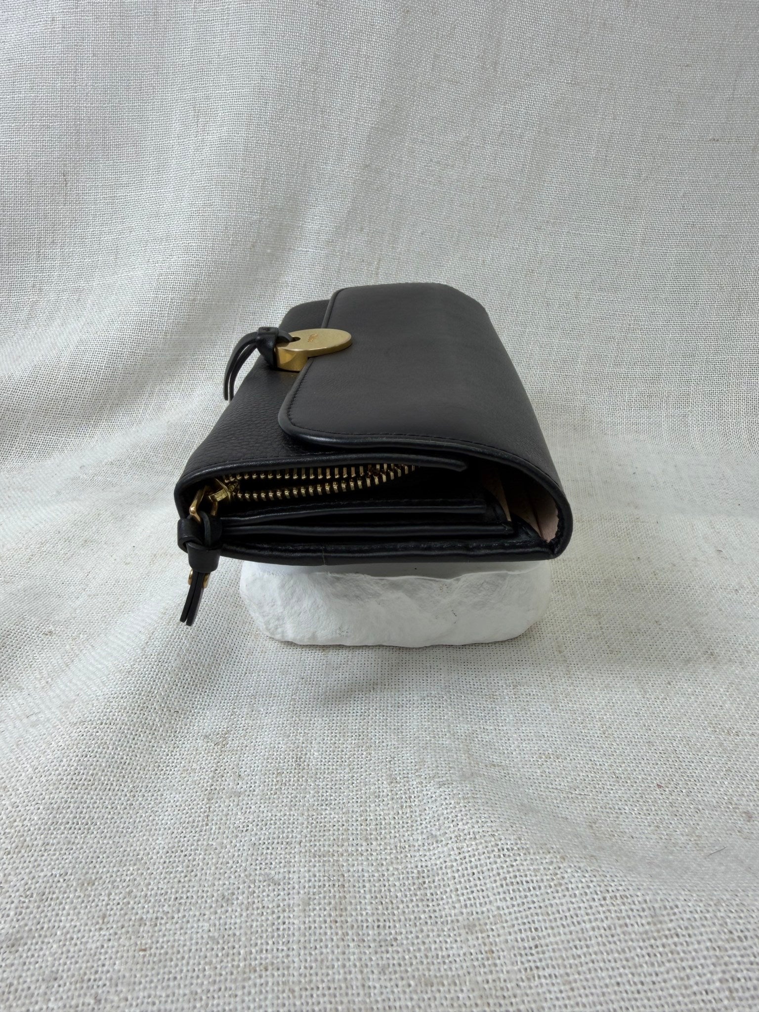 Chloe Black Leather Indy Long Wallet 