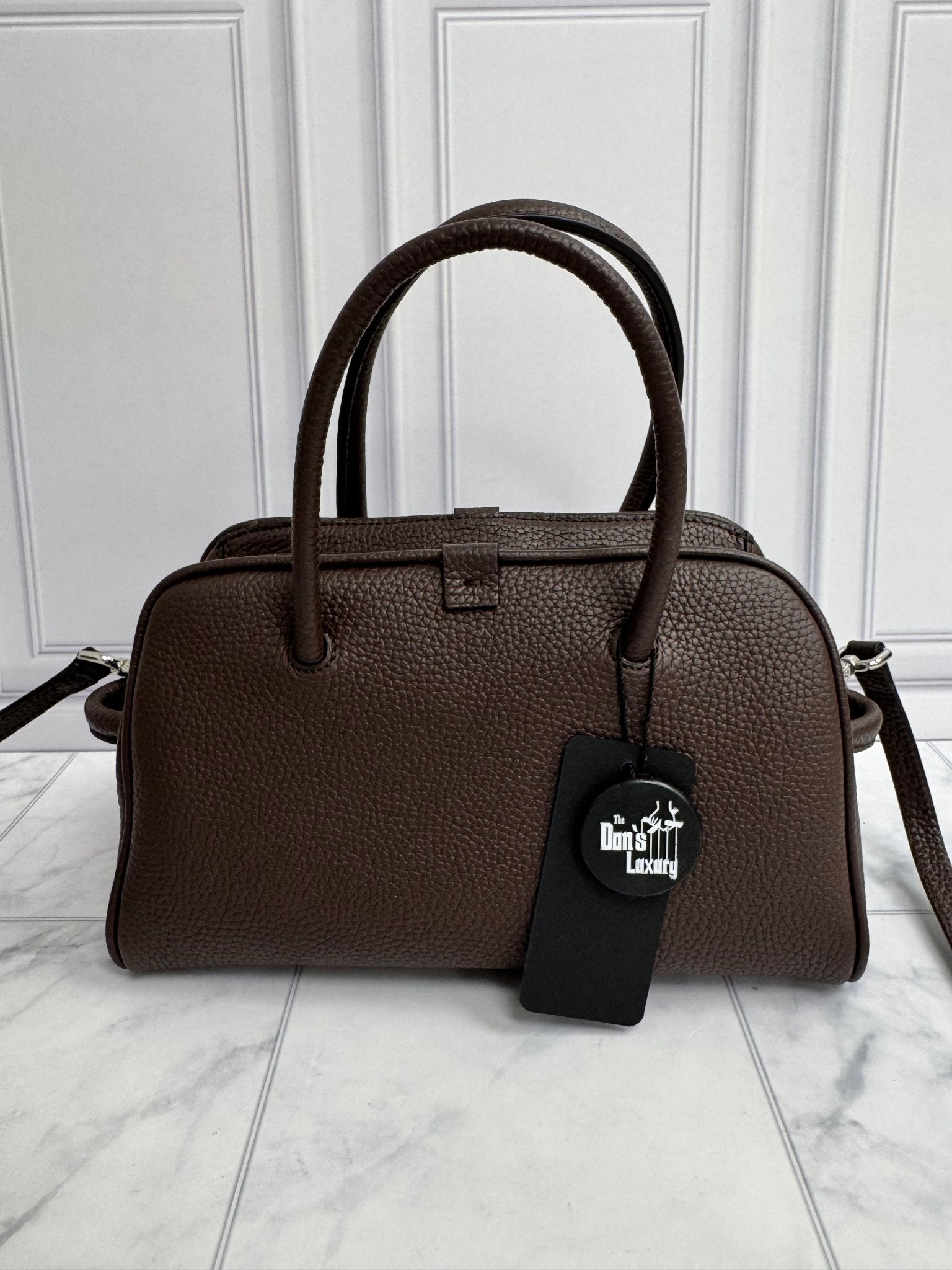 BRAND NEW - Jacquemus Brown Grained Leather Le Petit Turismo 2Way Bag