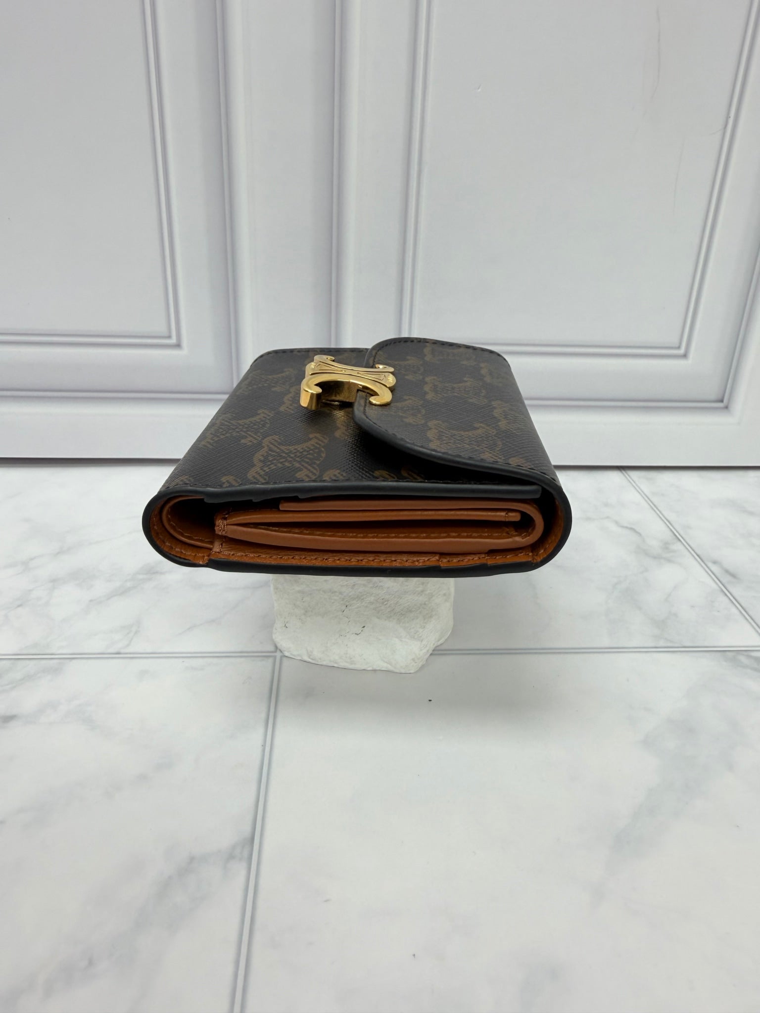 Celine Brown Macadam Compact Wallet 