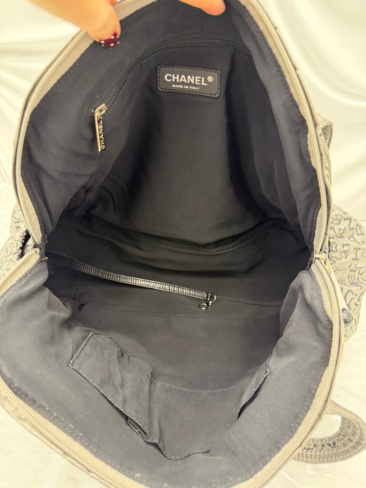 Chanel Silver Rue Cambon Paris Logo Bowler Bag