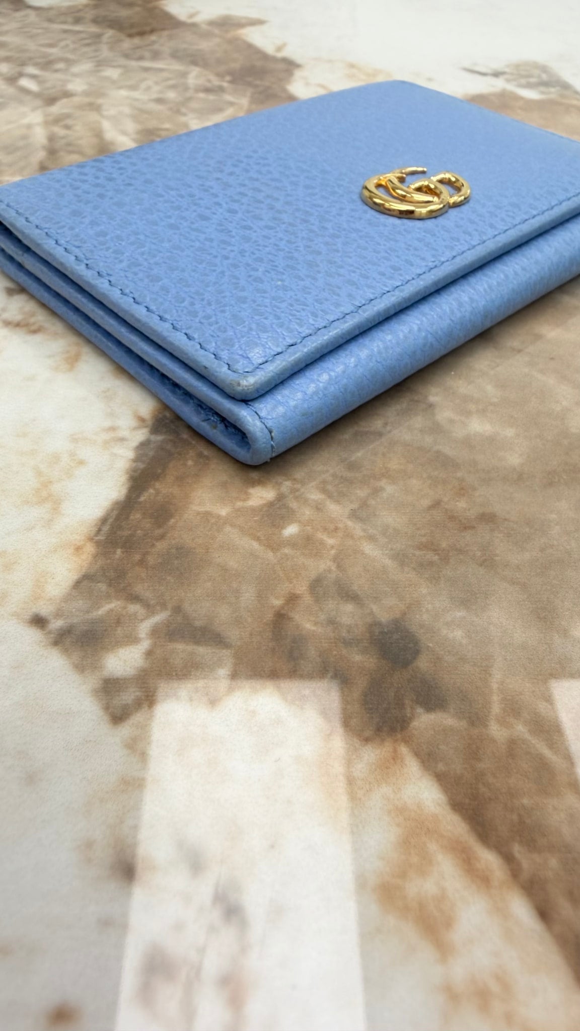 Gucci Blue Leather Marmont Card Case