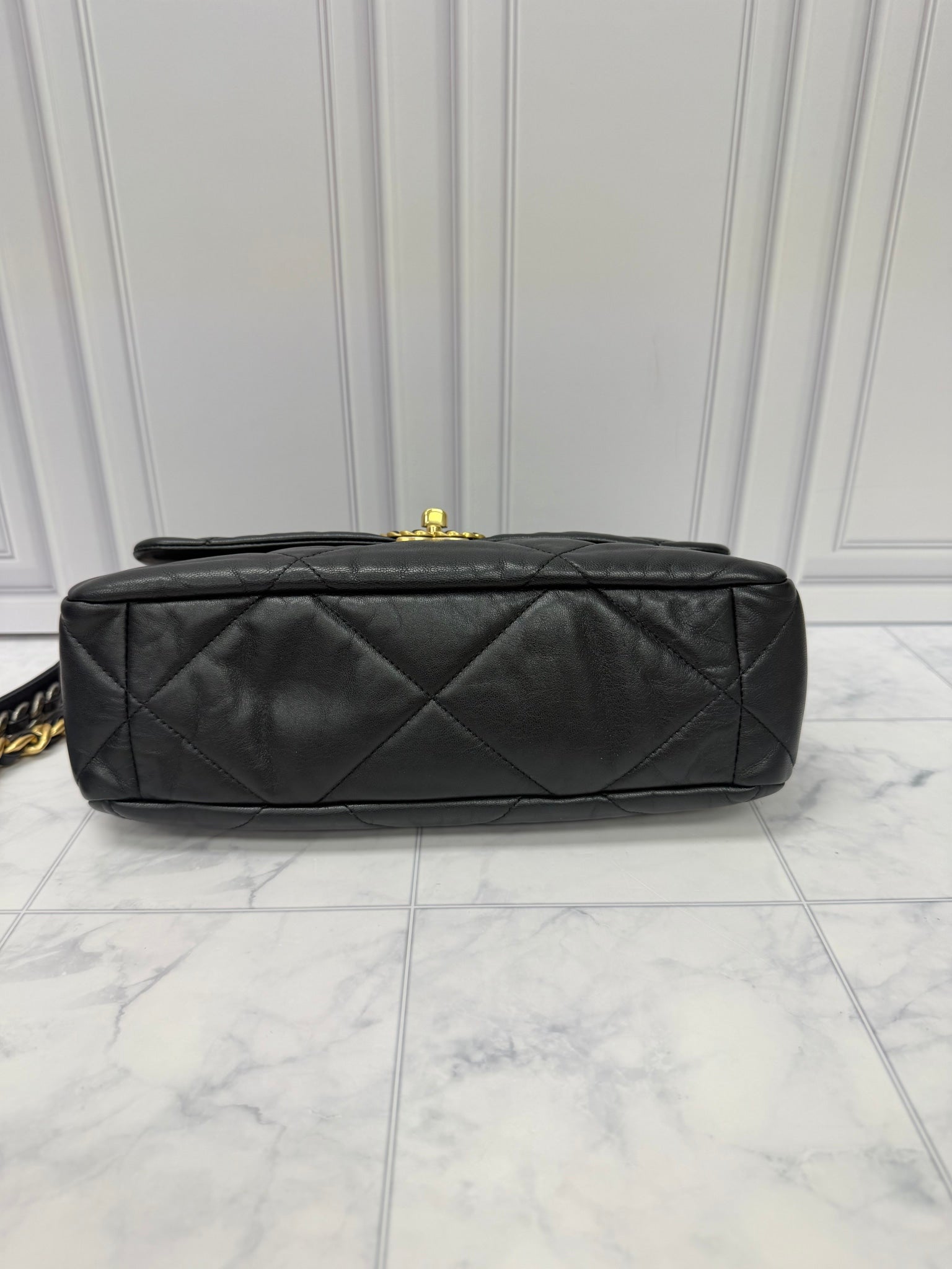 Chanel Black Leather Chanel 19 Large Flap Bag 