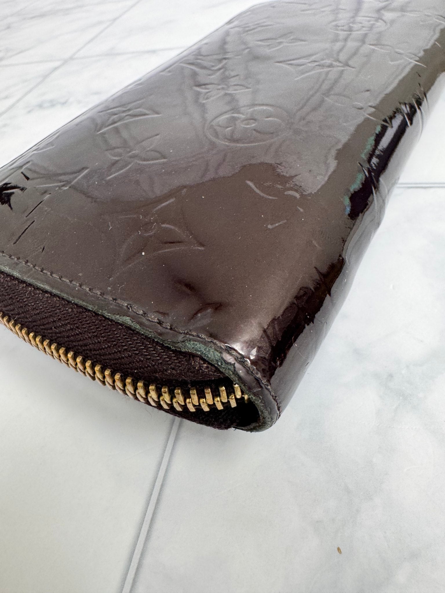 Louis Vuitton Burgundy Vernis Long Zippy Wallet