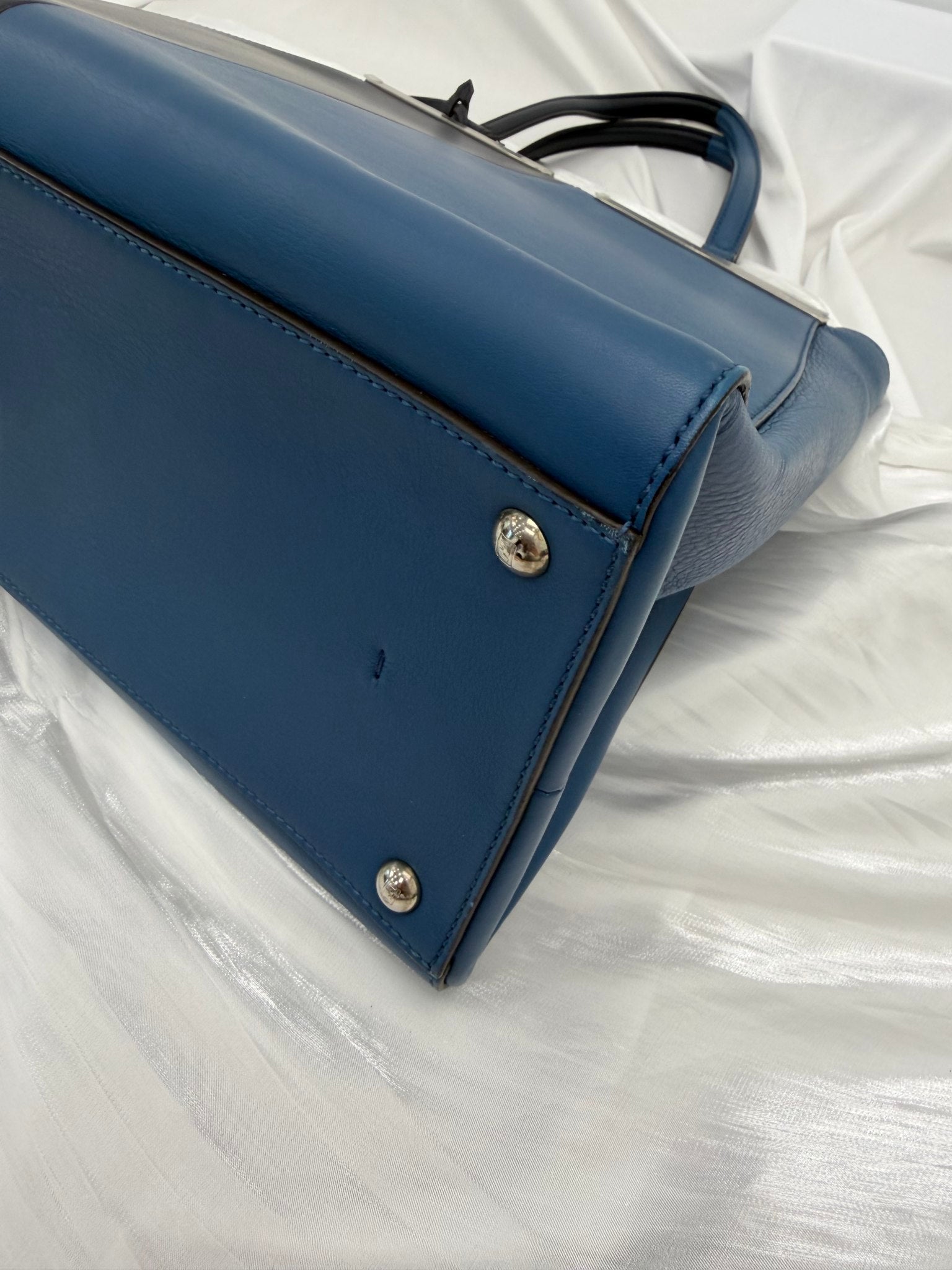 Fendi Bicolor Blue Leather  3Jours Tote Bag