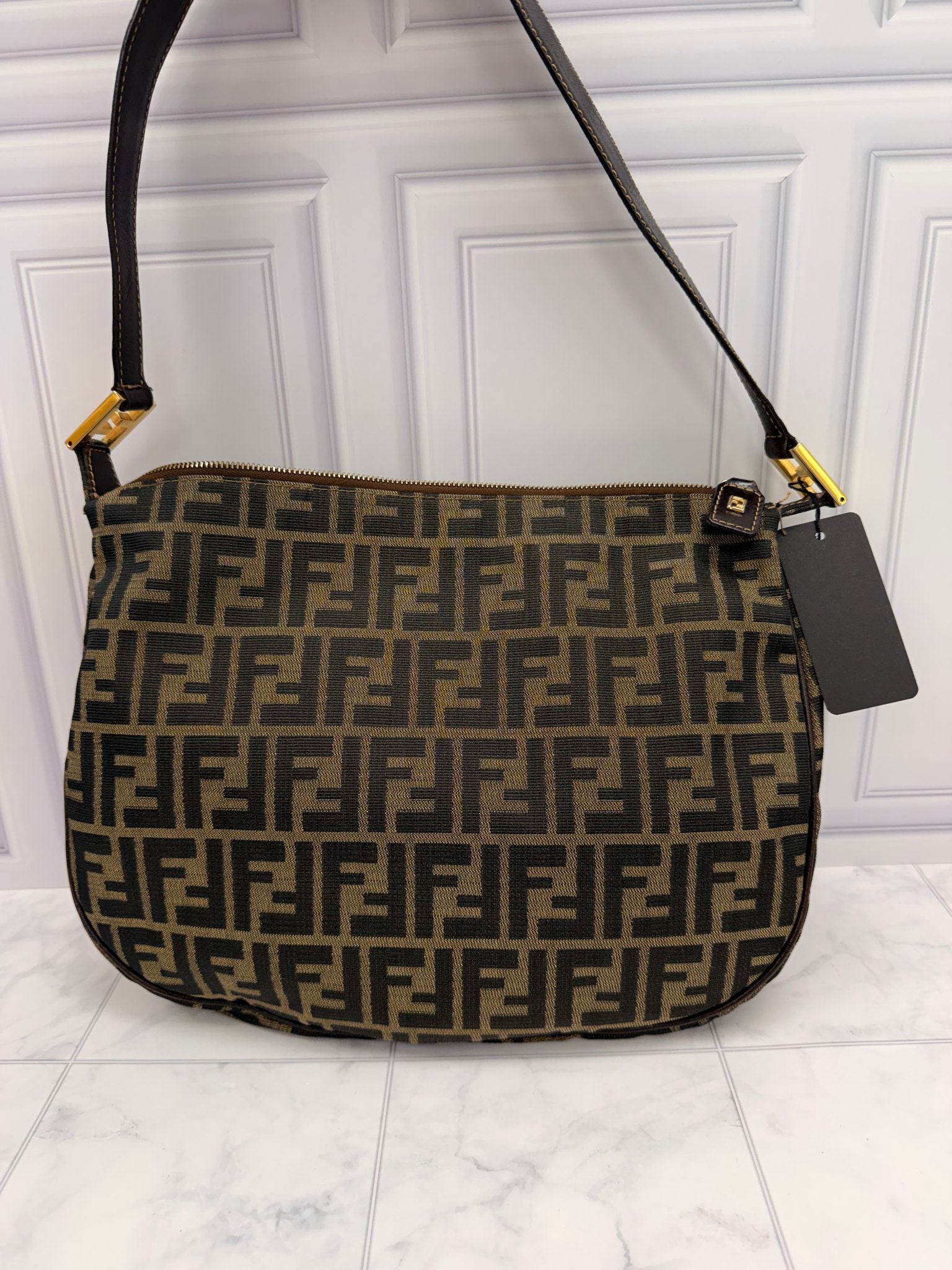 Fendi Brown Zucca Canvas Shoulder Bag