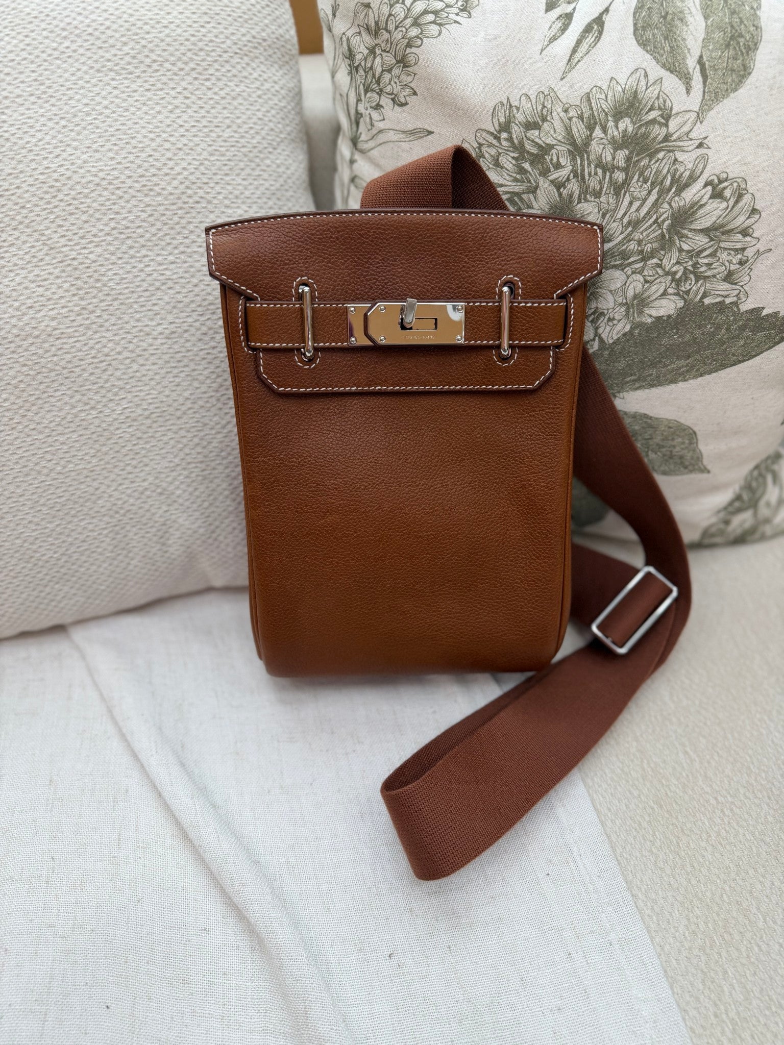 Hermes Natural Fauve Barenia Leather Hac a Dos PM