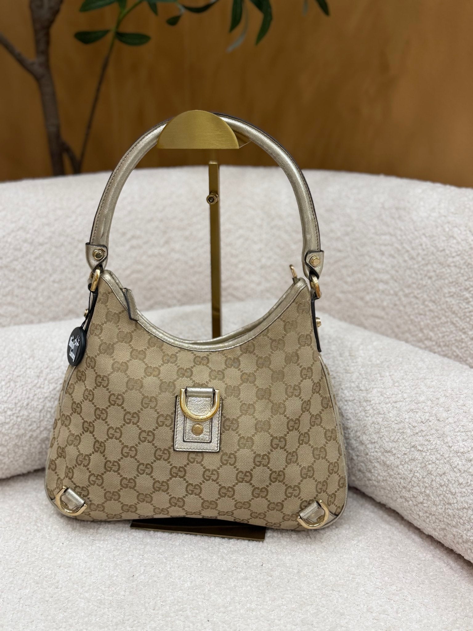 Gucci Brown Canvas Abbey Hobo Bag