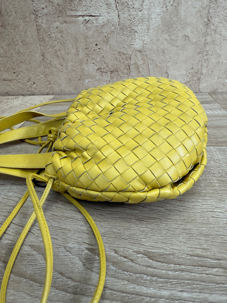 Bottega Veneta Yellow Intrecciato Leather Small Bulb Bag