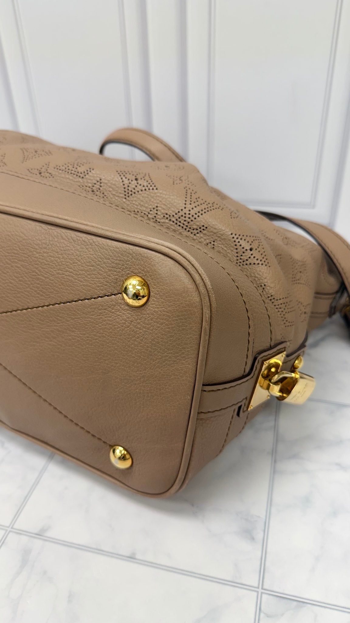 Louis Vuitton Beige Monogram Perforated Leather Mahina Stellar PM Bag