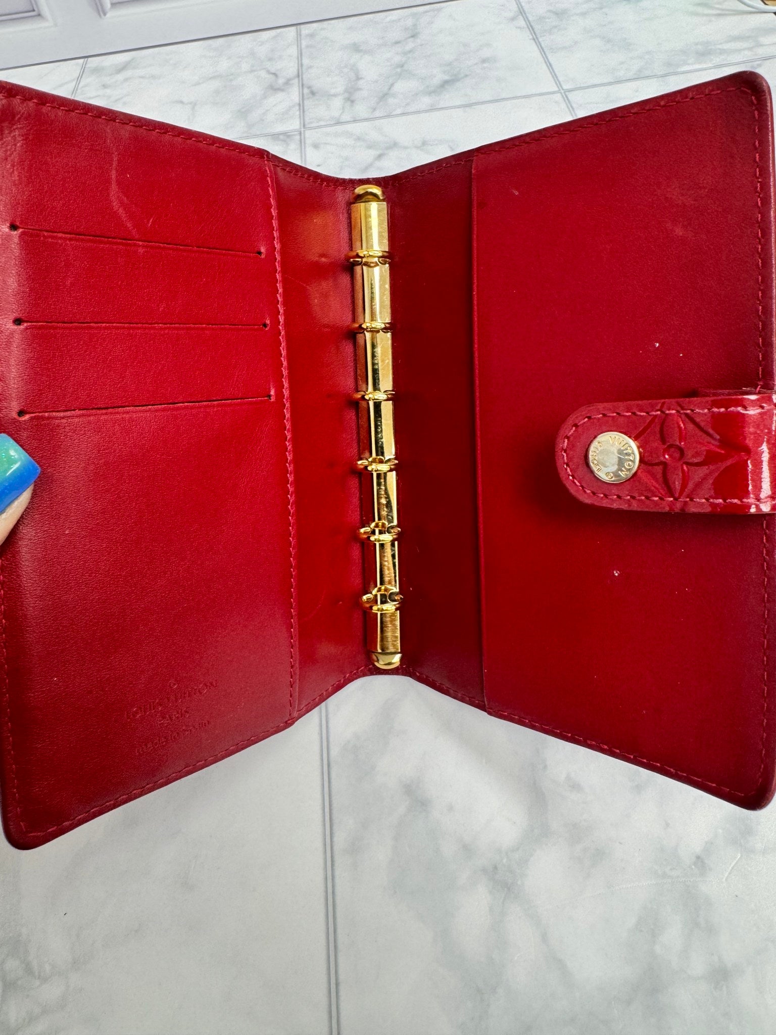Louis Vuitton Red Vernis Monogram Agenda PM