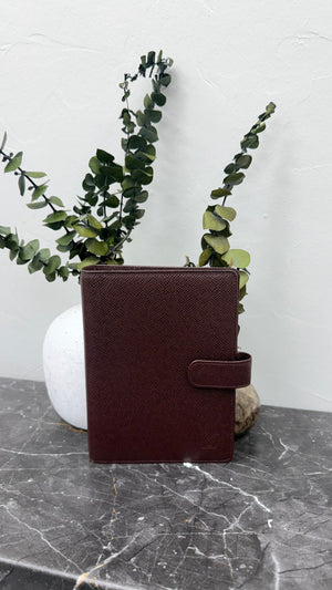 Louis Vuitton Burgundy Taiga Leather Notebook Agenda Cover MM