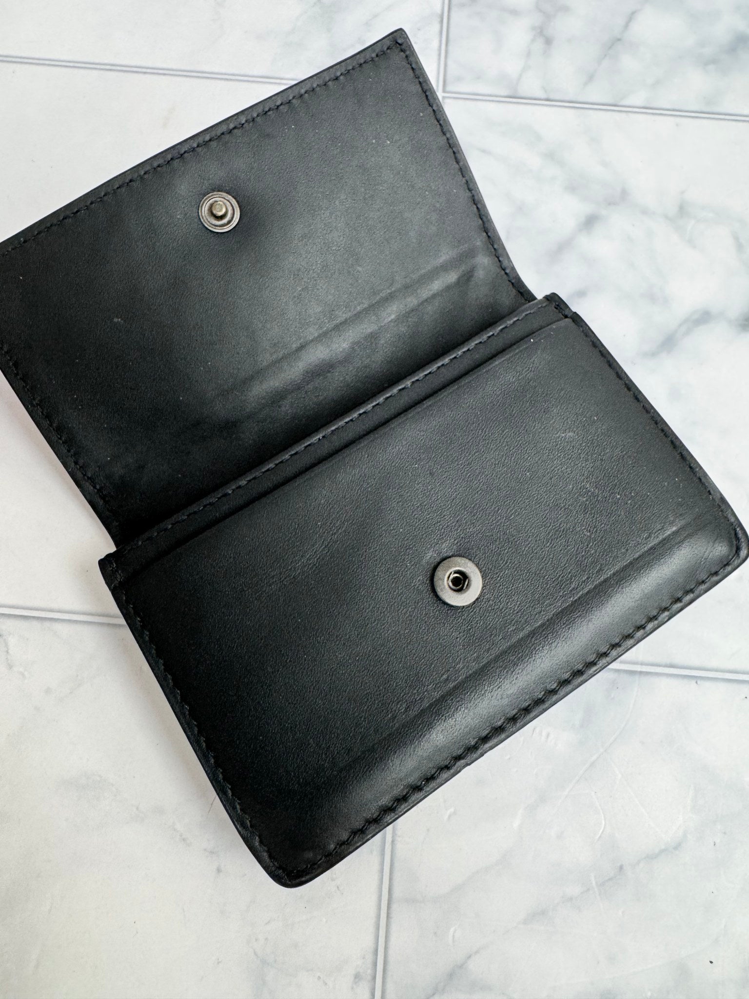 Bottega Veneta Black Intrecciato Leather Card Case