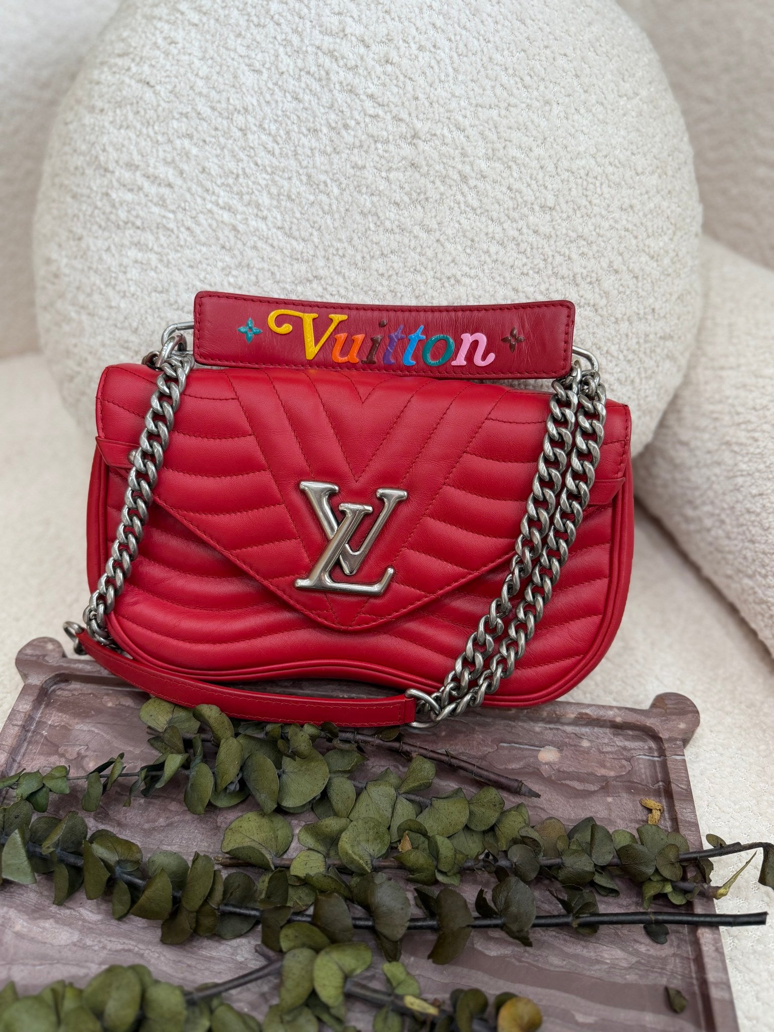 Louis Vuitton Red Quilted Leather New Wave MM