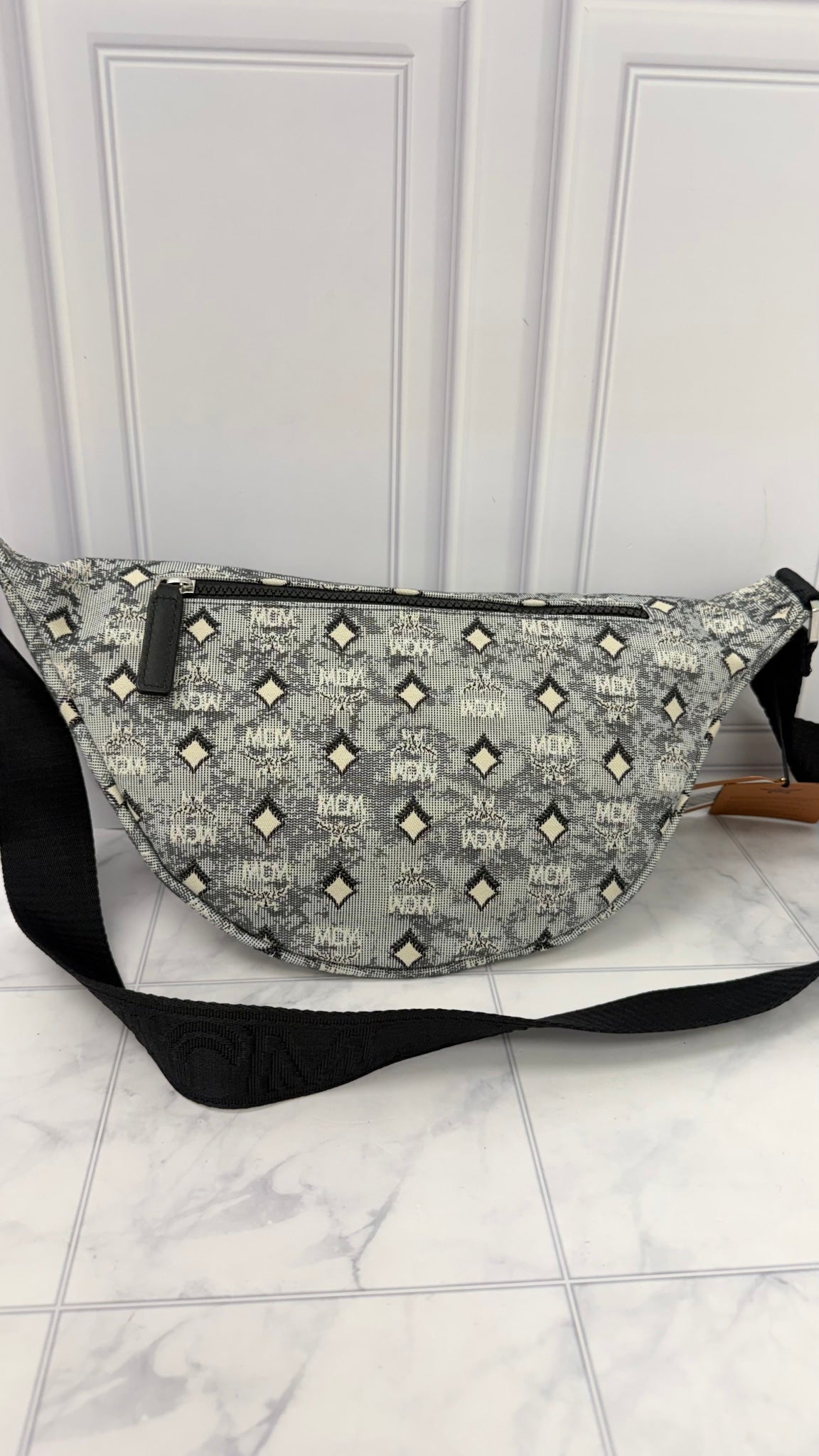 BRAND NEW - MCM Grey Denim Fursten Belt Bag 