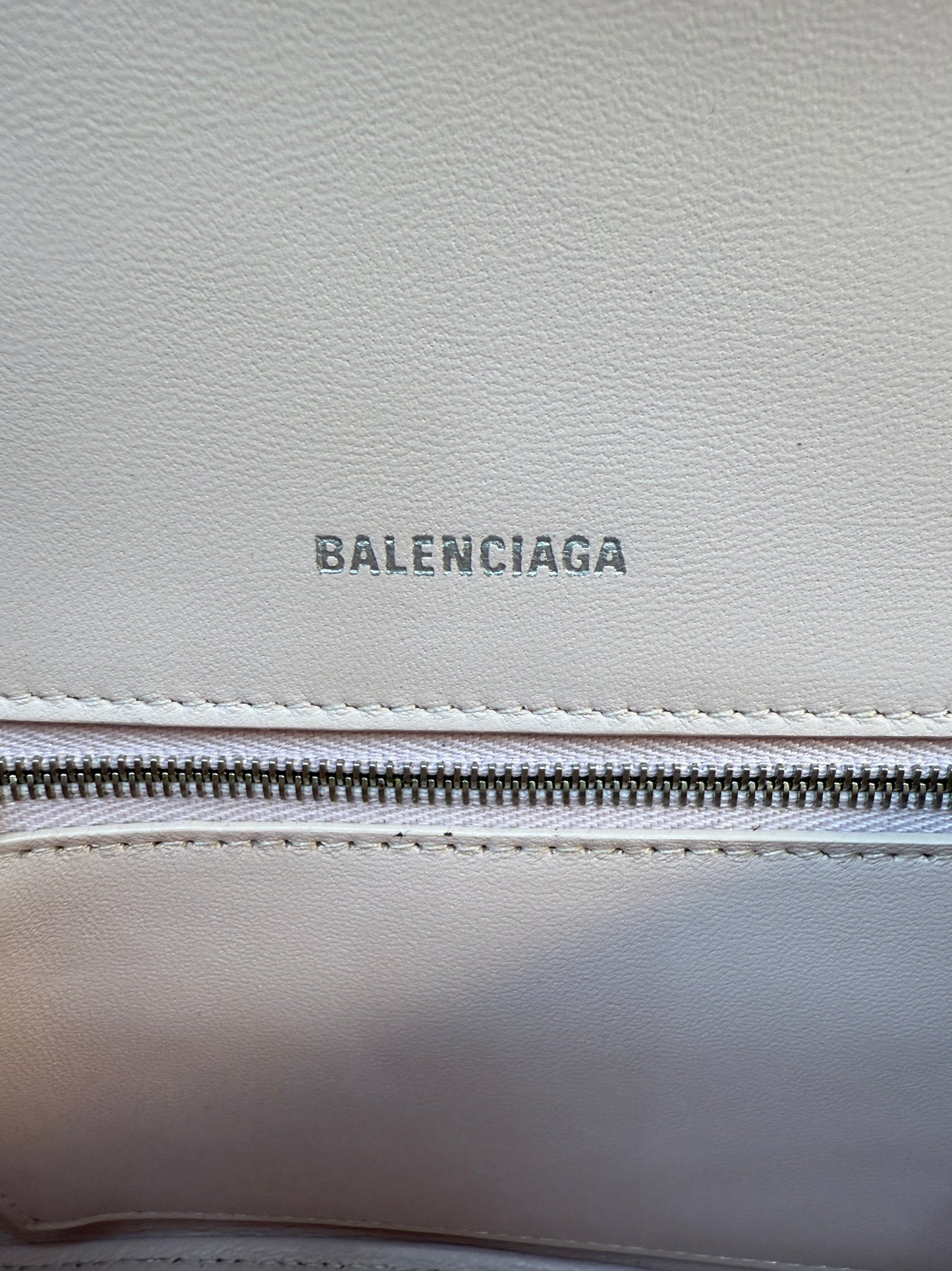 Balenciaga Pink Calfskin Small Hourglass Top Handle Bag